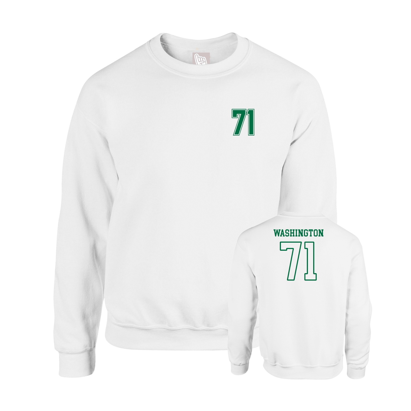 Fleece Crew — Chest Back in White