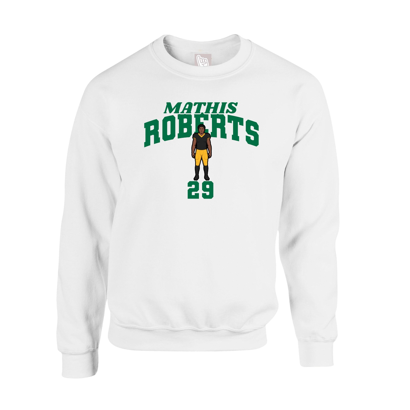 Fleece Crew — Signature Arch in White