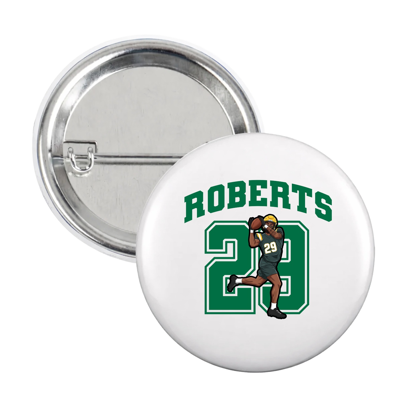 Game Day Button — Number in White