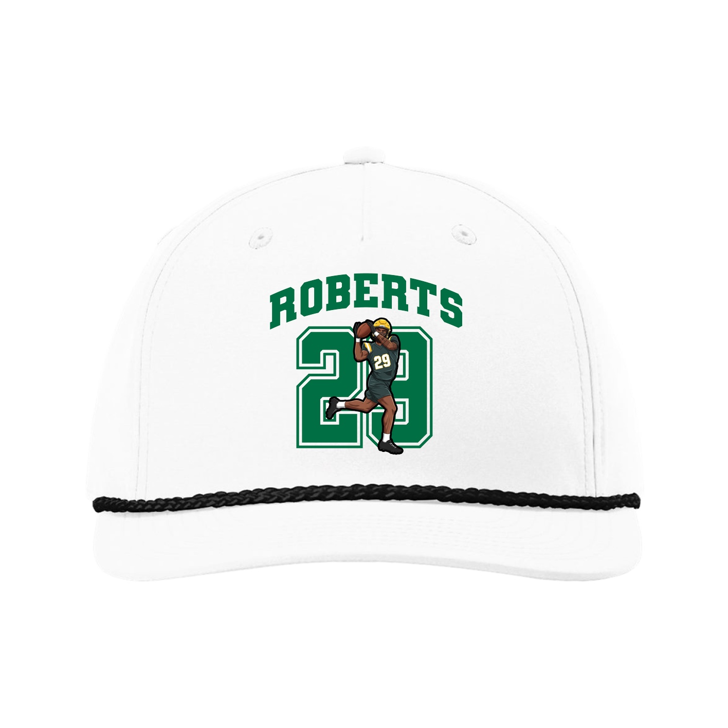 Five-Panel Classic Rope Cap — Number in White