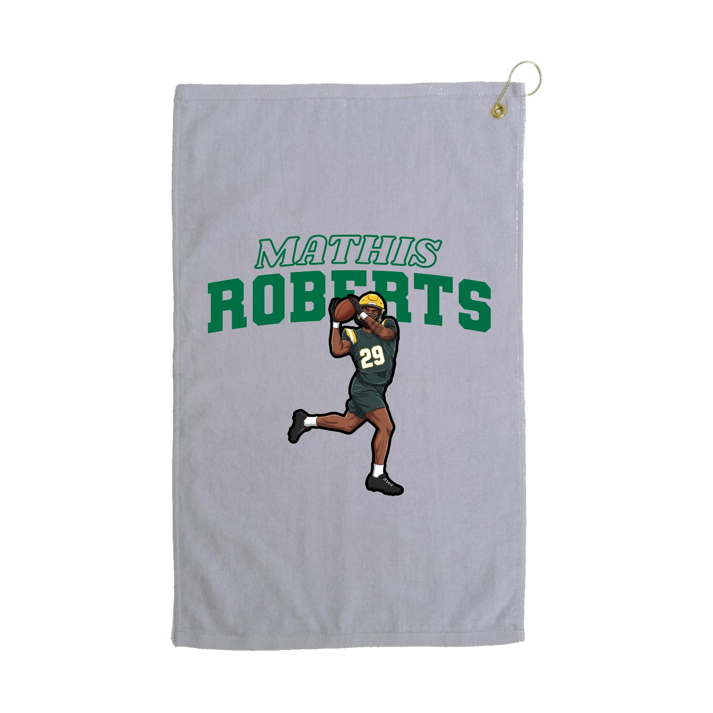 Golf Towel — Name Arch in Grey