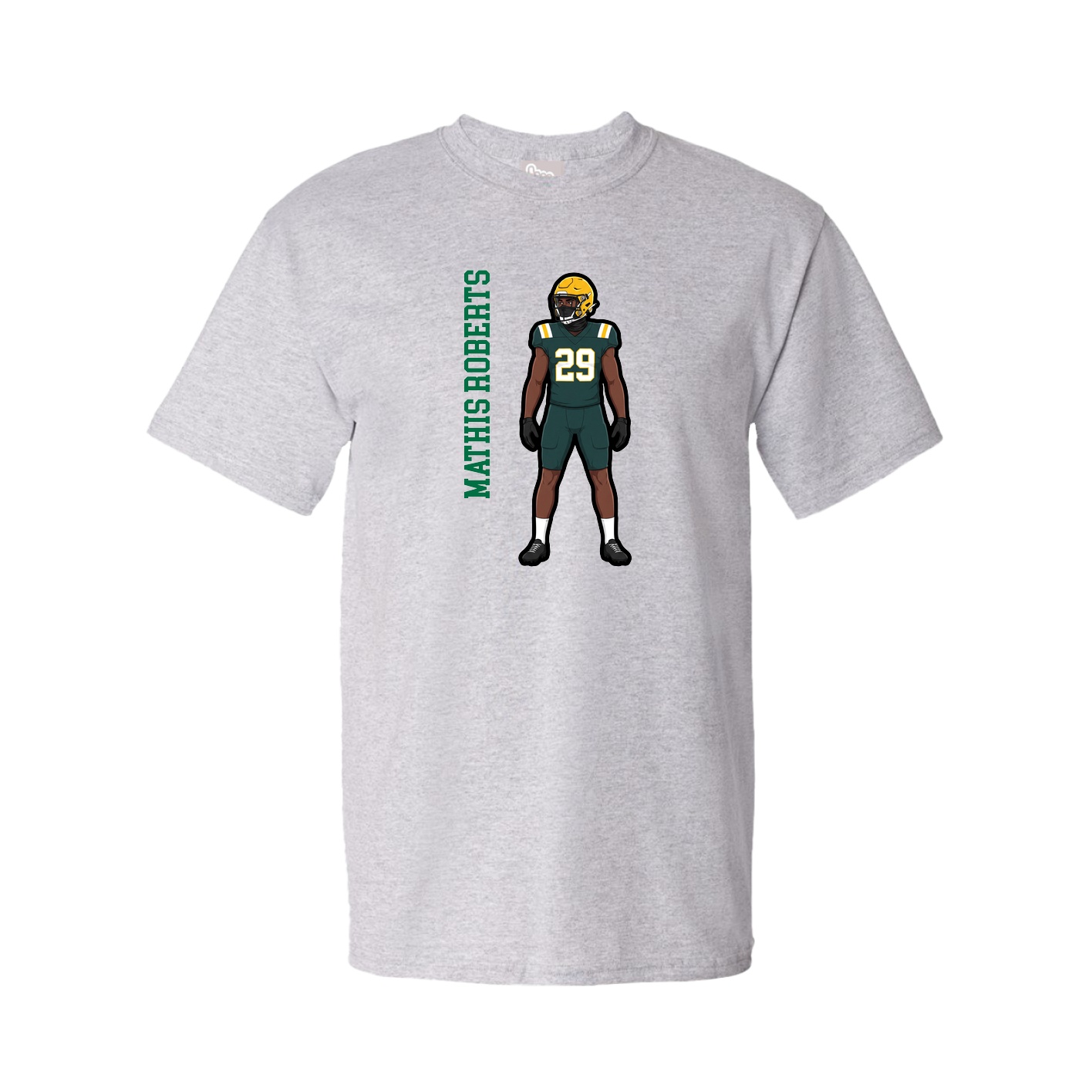 Youth Tee — Name Vertical in Grey