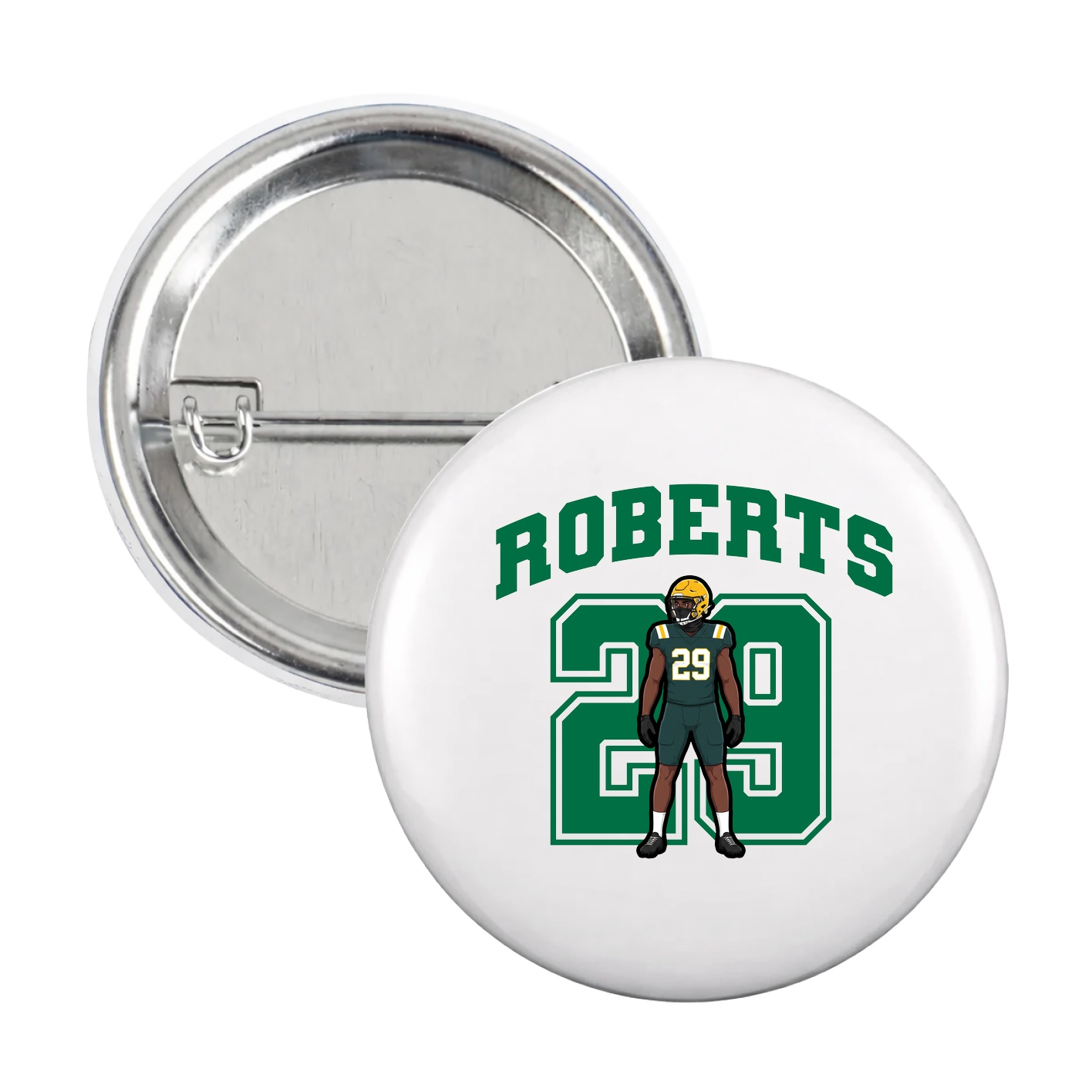 Game Day Button — Number in White