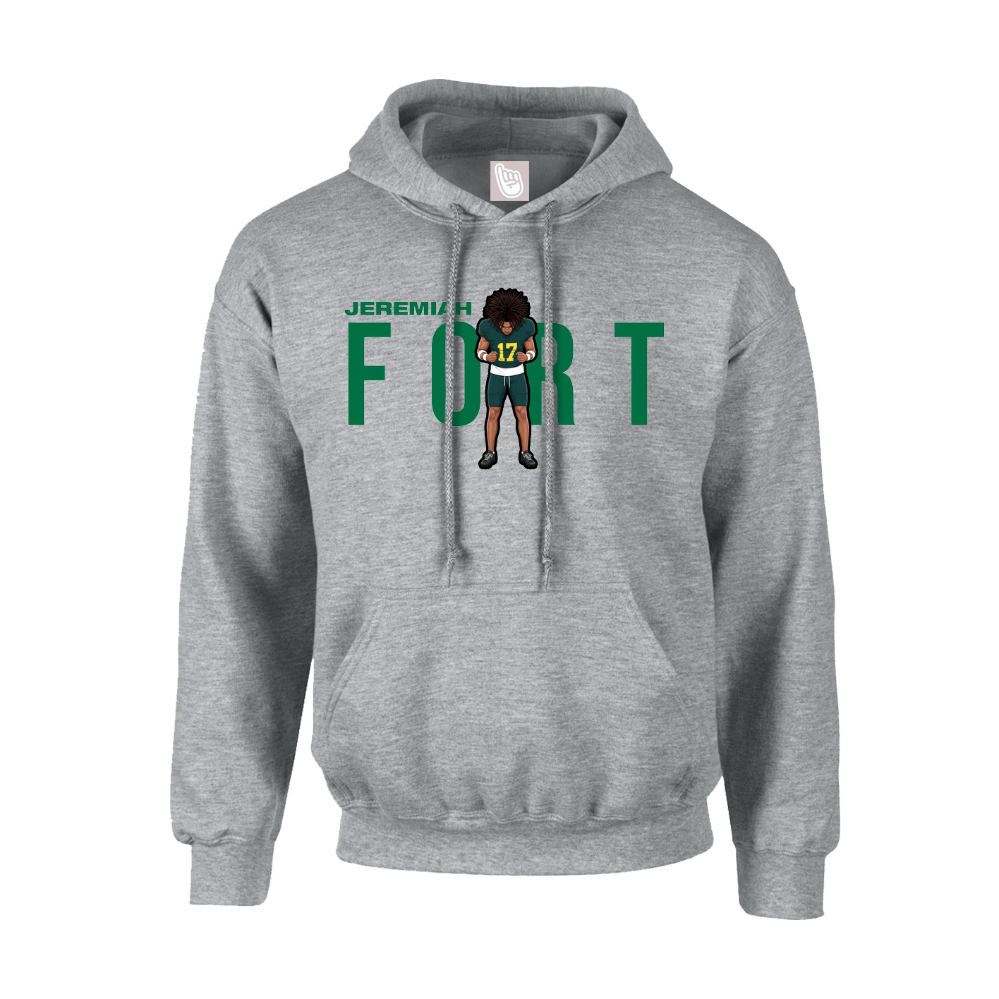 Hoodie — Player Name in Grey