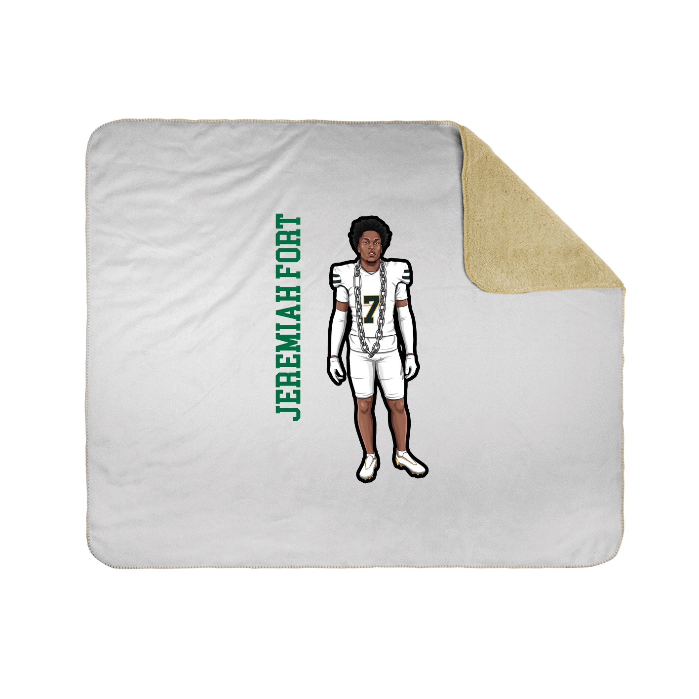 Throw Blanket — Name Vertical in White