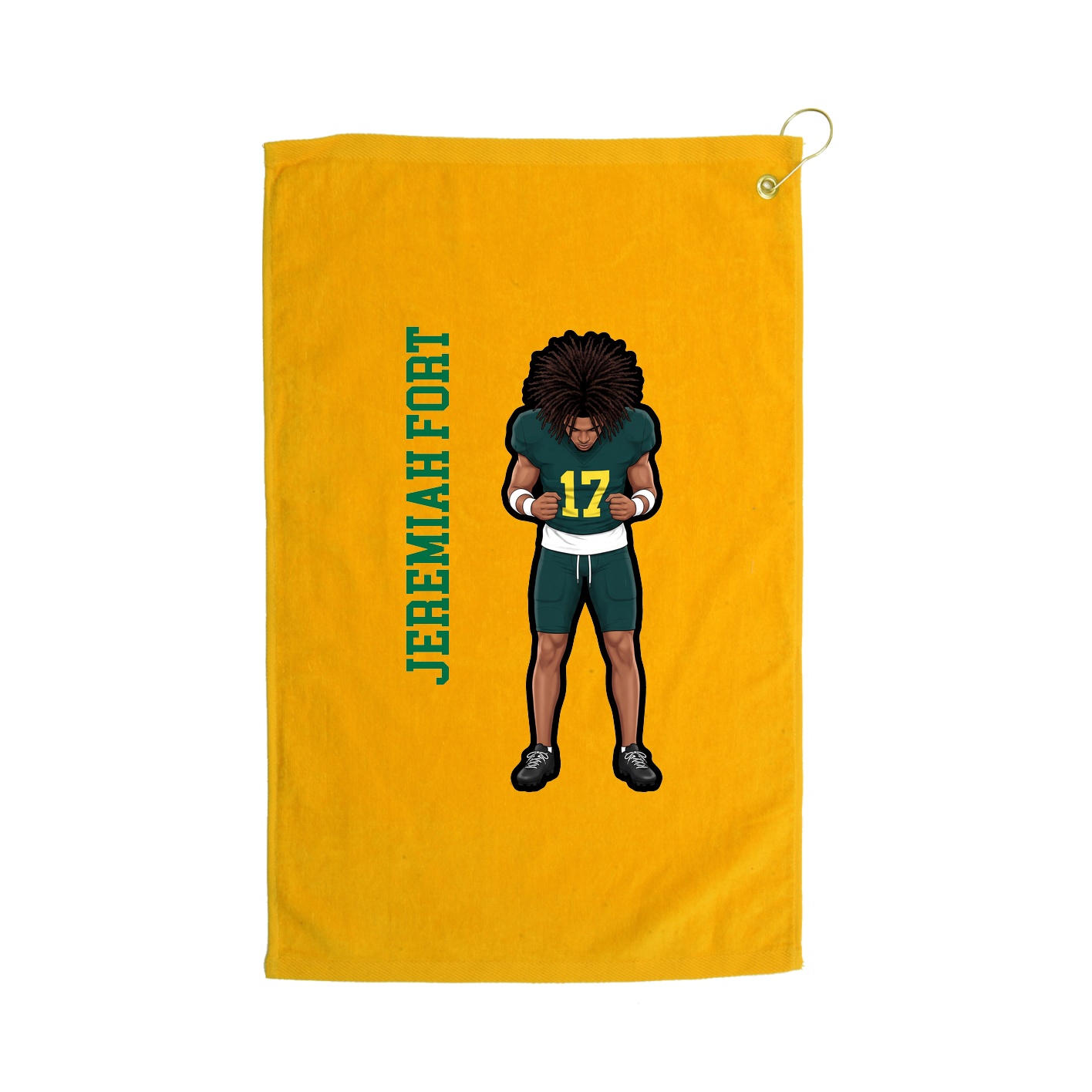Golf Towel — Name Vertical in Gold