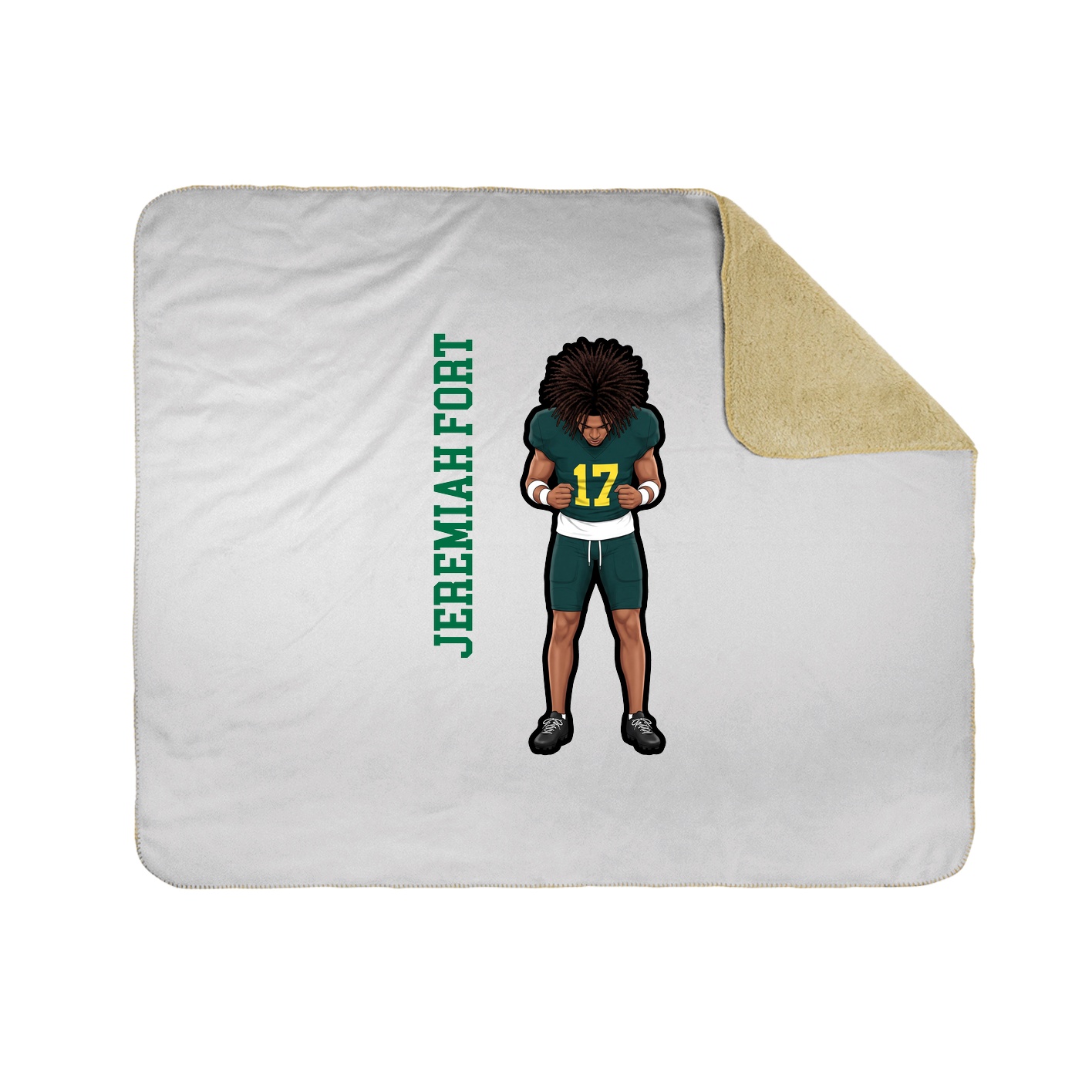 Throw Blanket — Name Vertical in White
