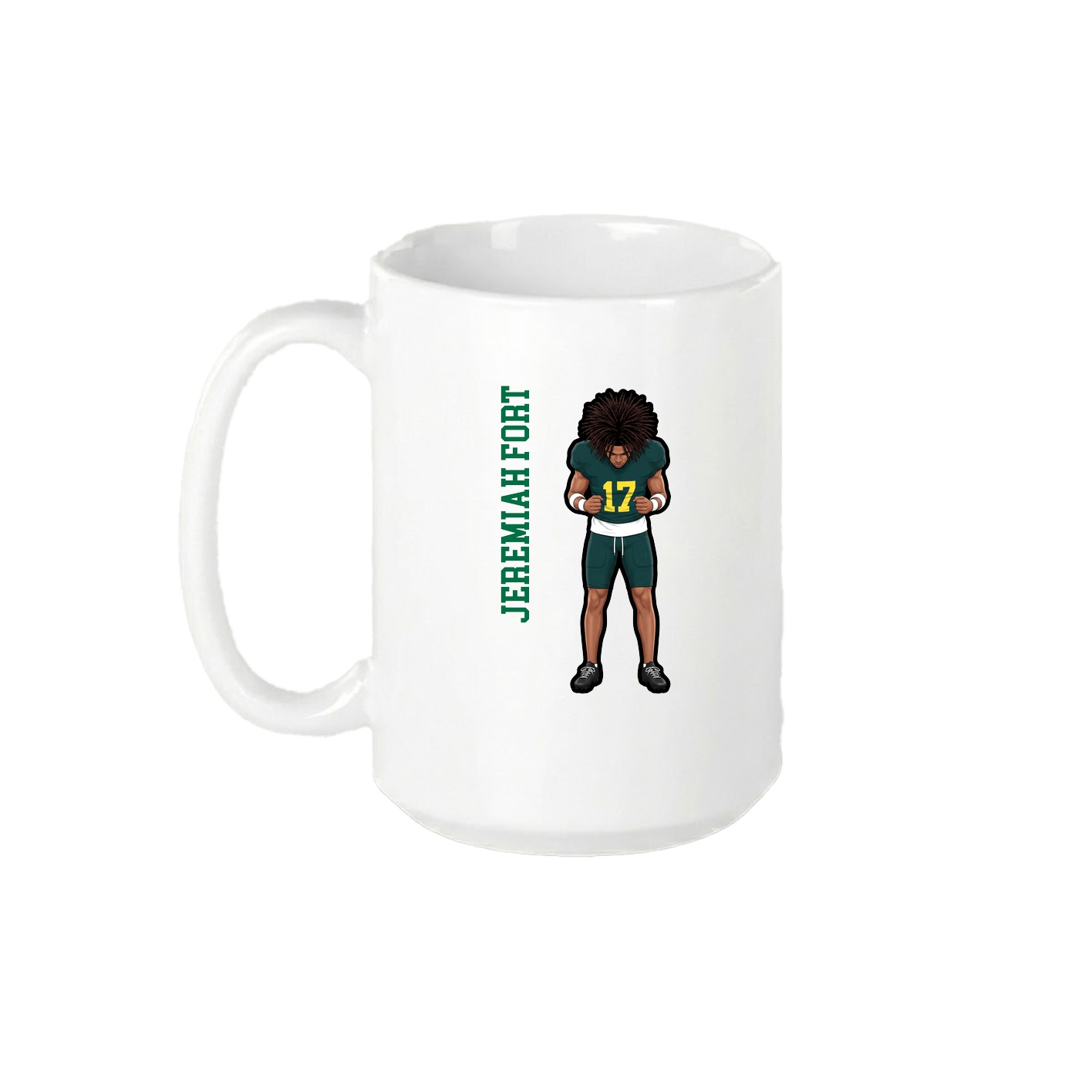 15oz Coffee Mug — Name Vertical in White