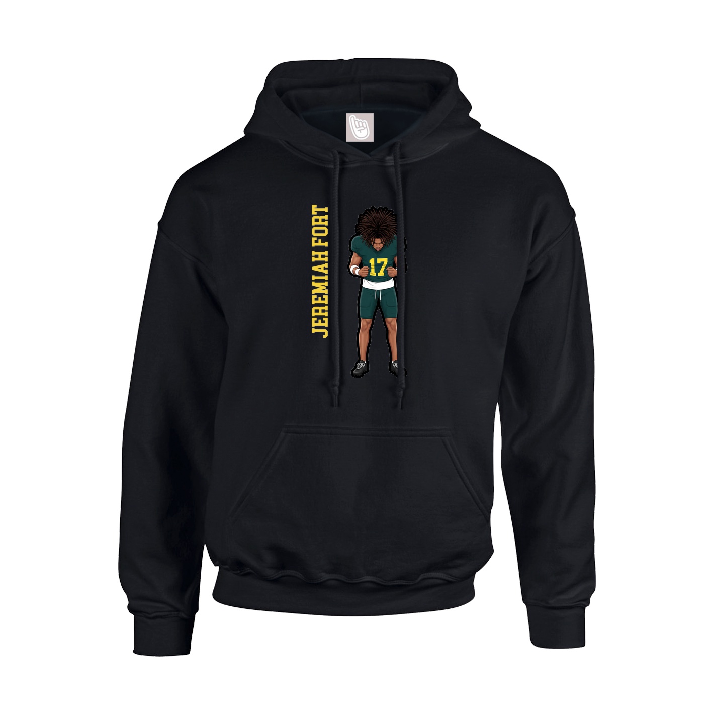 Youth Hoodie — Name Vertical in Black