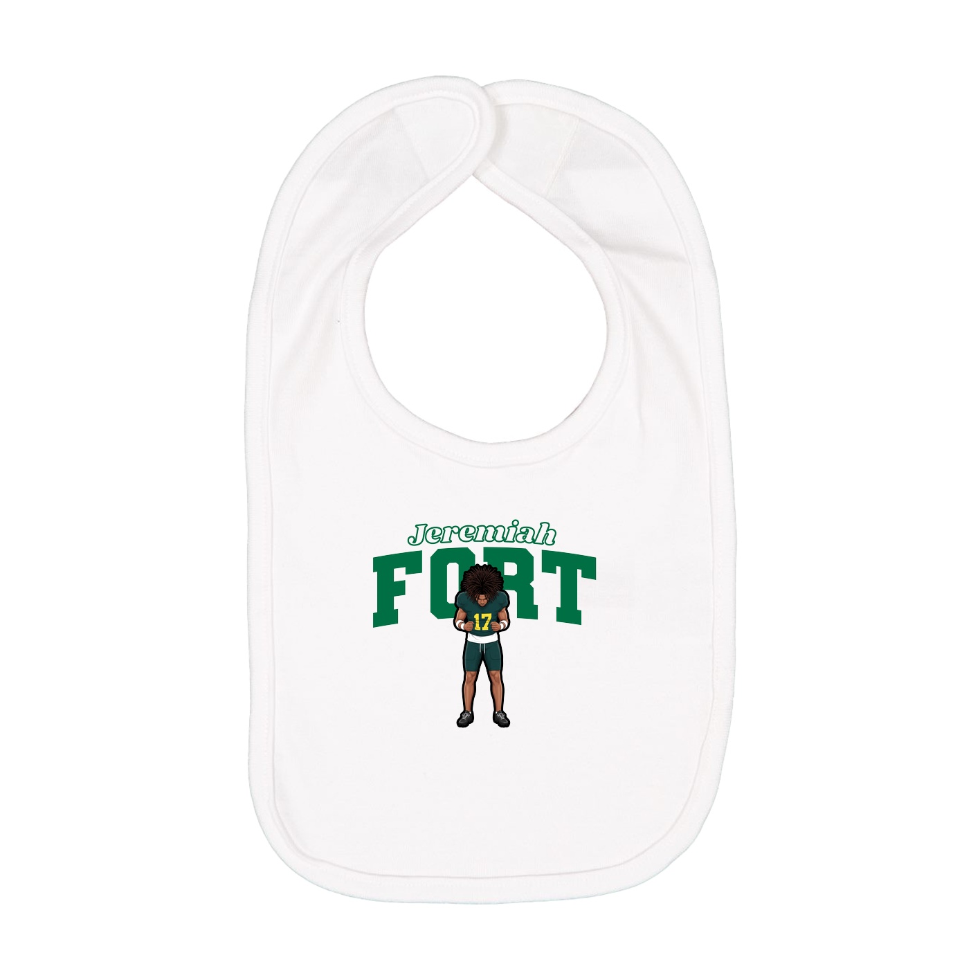 Infant Bib — Name Arch in White