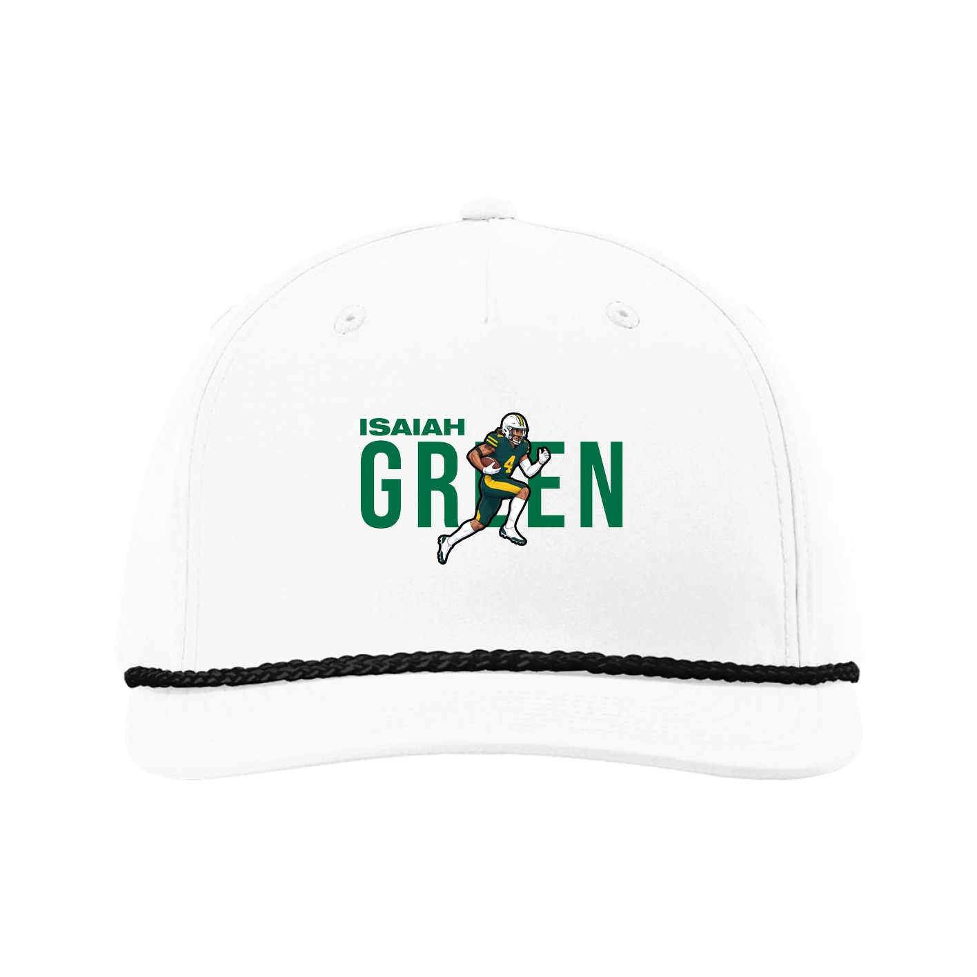 Five-Panel Classic Rope Cap — Player Name in White
