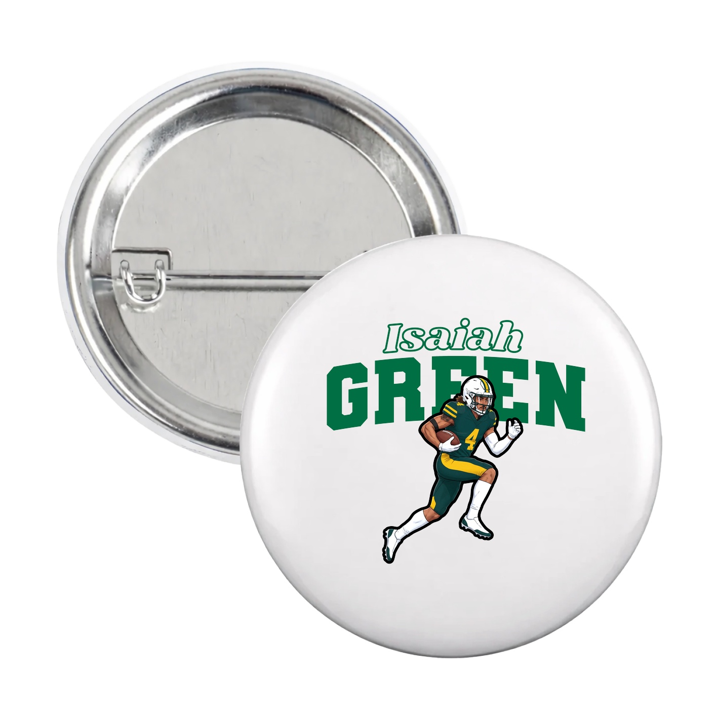 Game Day Button — Name Arch in White