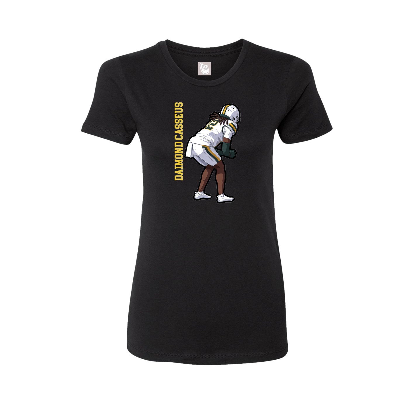 Fitted Women's Tee — Name Vertical in Black