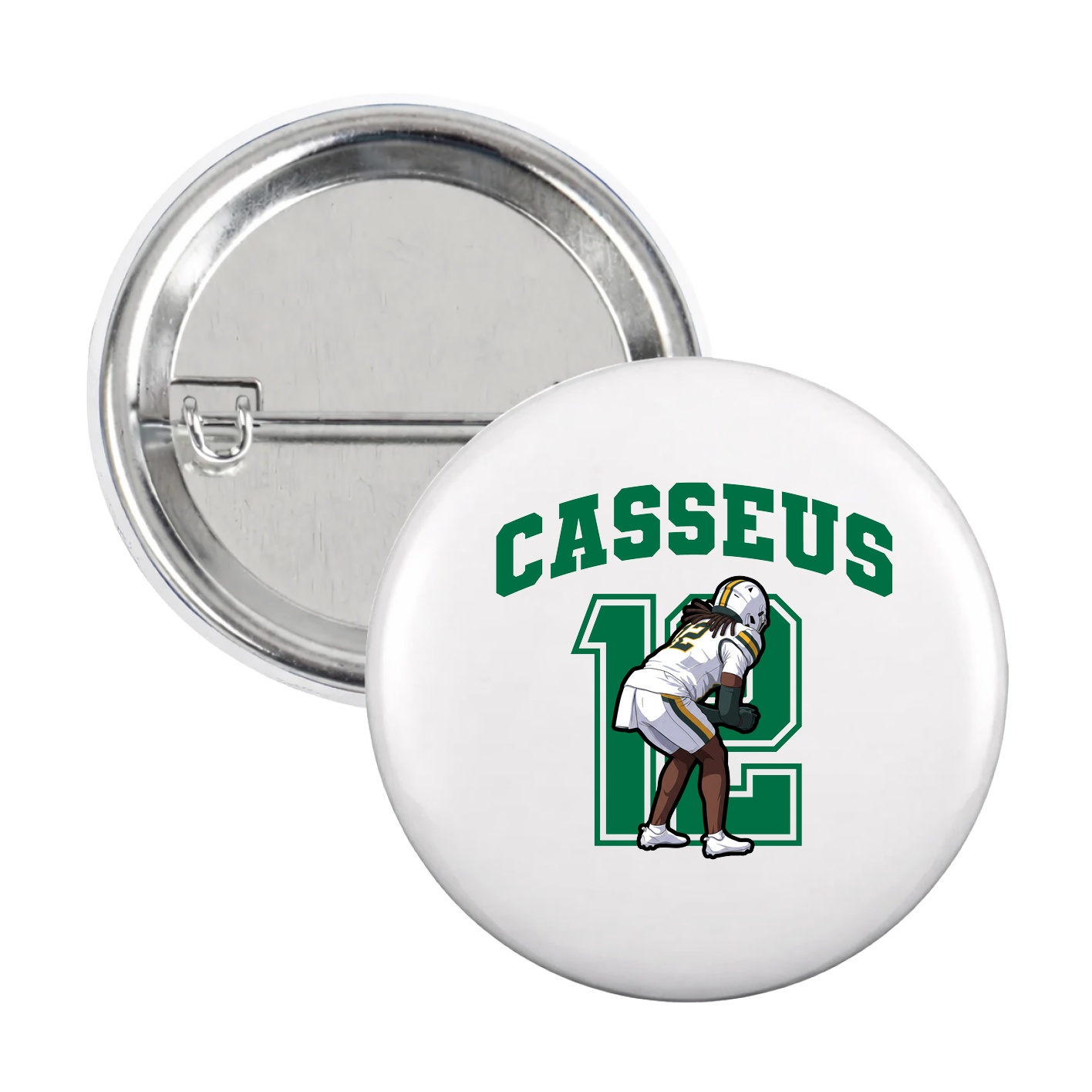 Game Day Button — Number in White