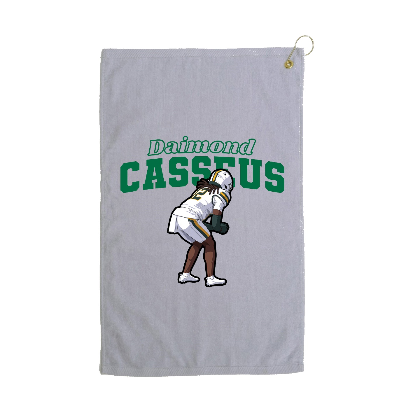 Golf Towel — Name Arch in Grey