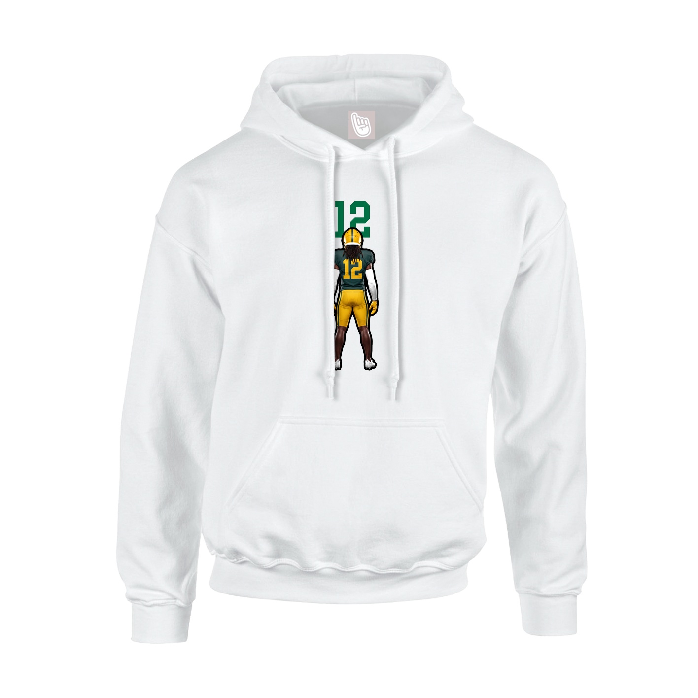 Youth Hoodie — Number Top in White