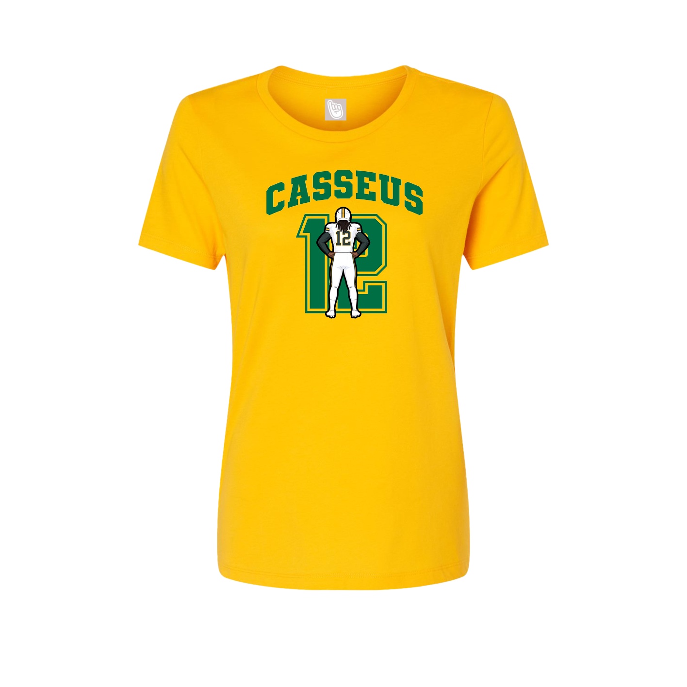 Fitted Women's Tee — Number in Gold