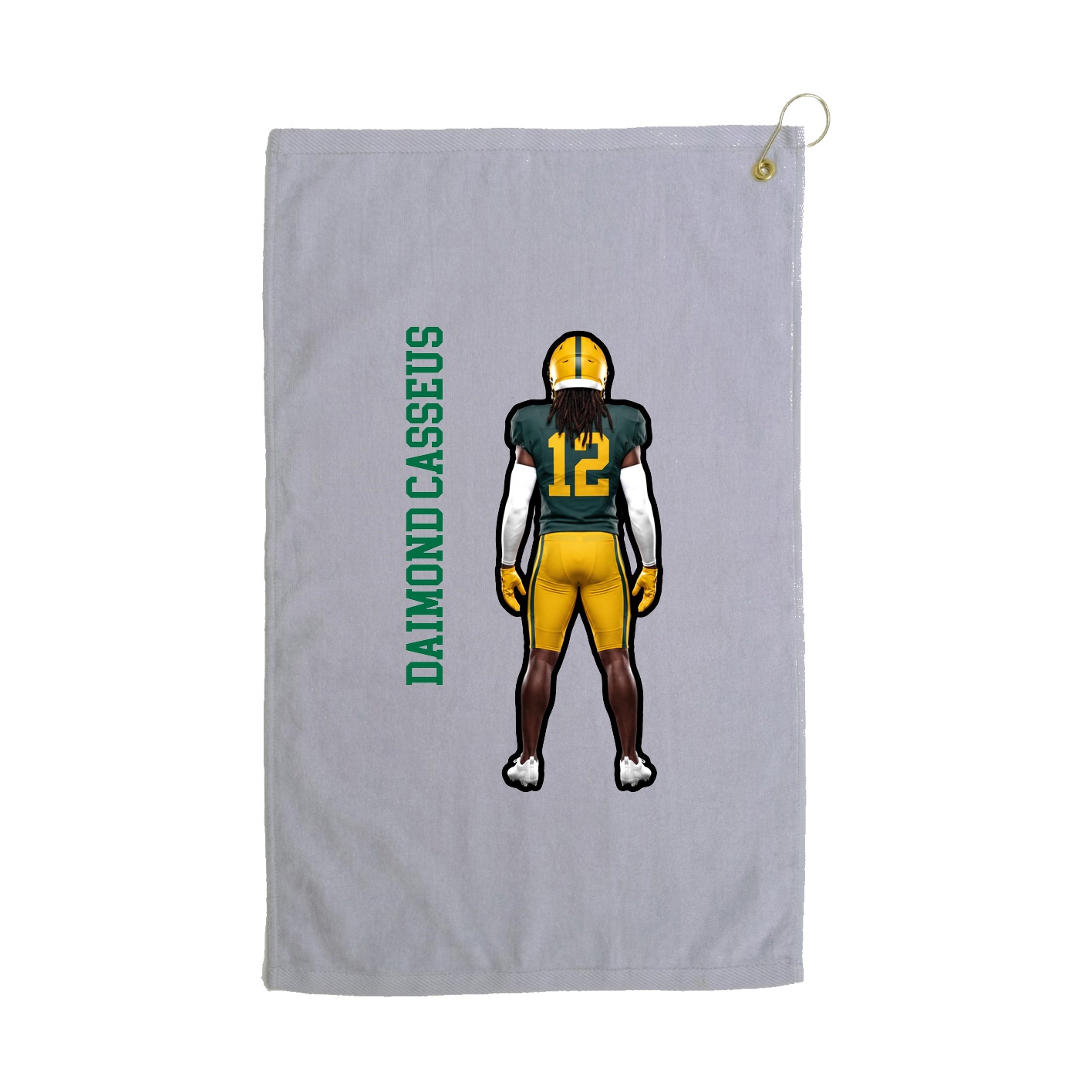 Golf Towel — Name Vertical in Grey