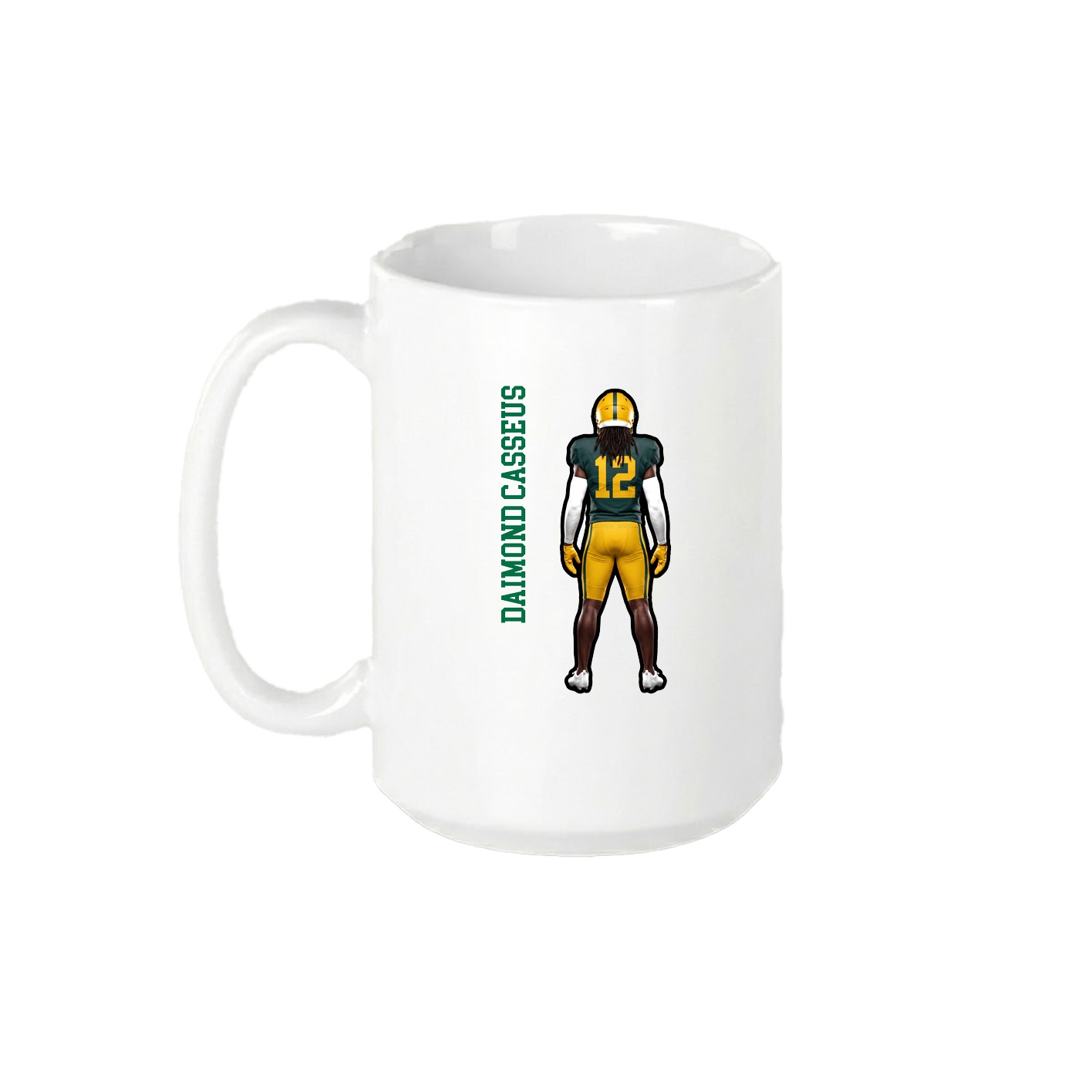 15oz Coffee Mug — Name Vertical in White