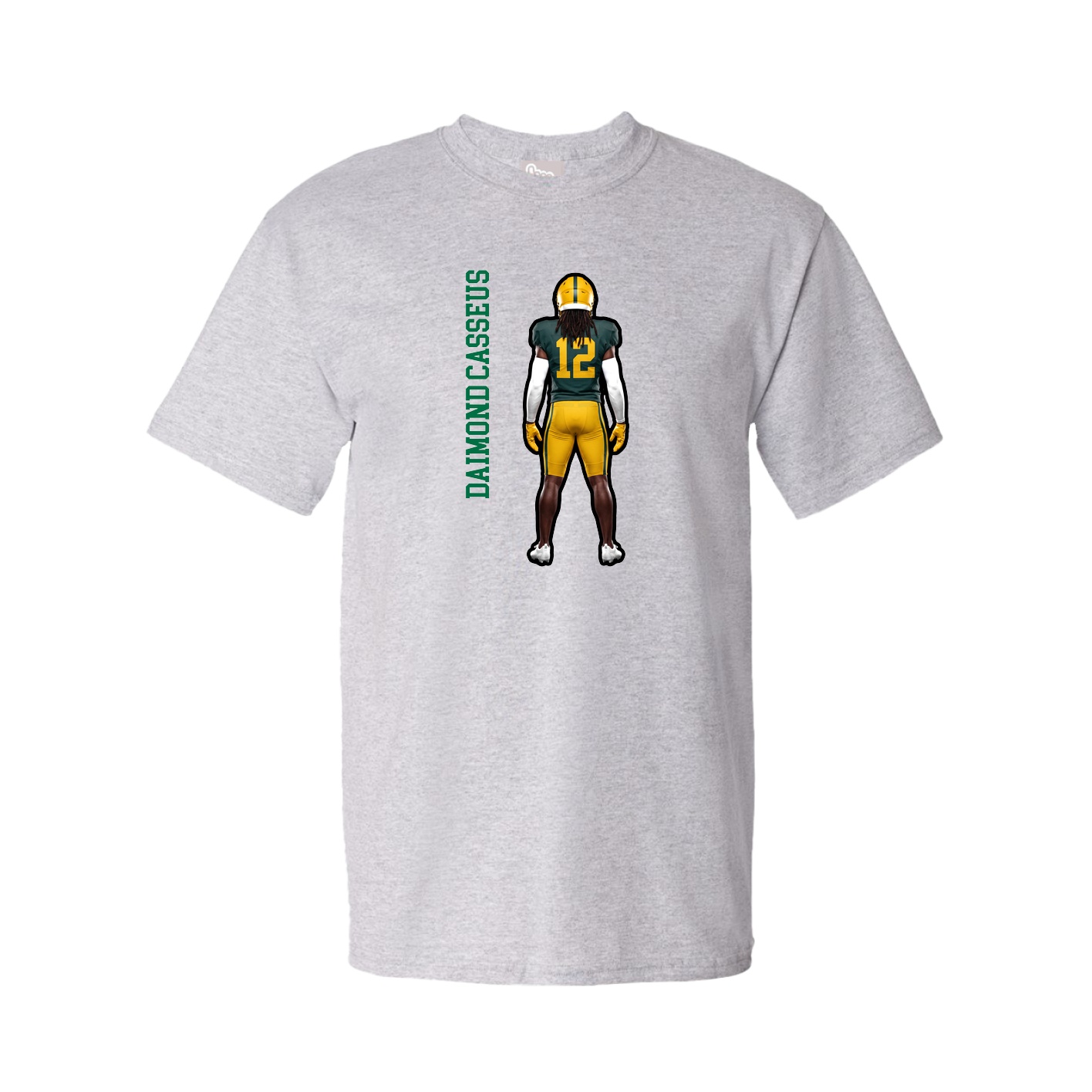 Youth Tee — Name Vertical in Grey