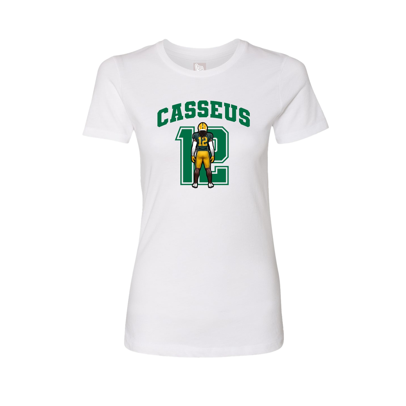 Fitted Women's Tee — Number in White