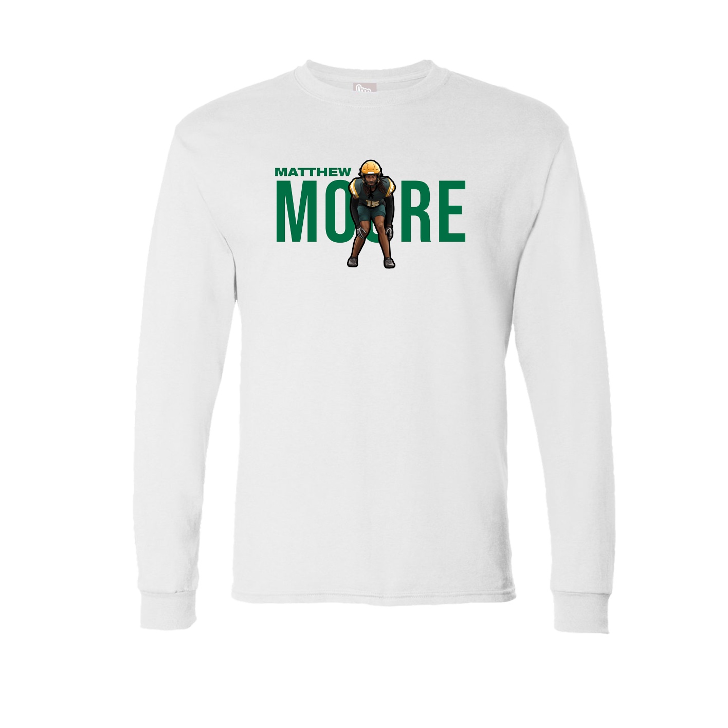 Long Sleeve Tee — Player Name in White