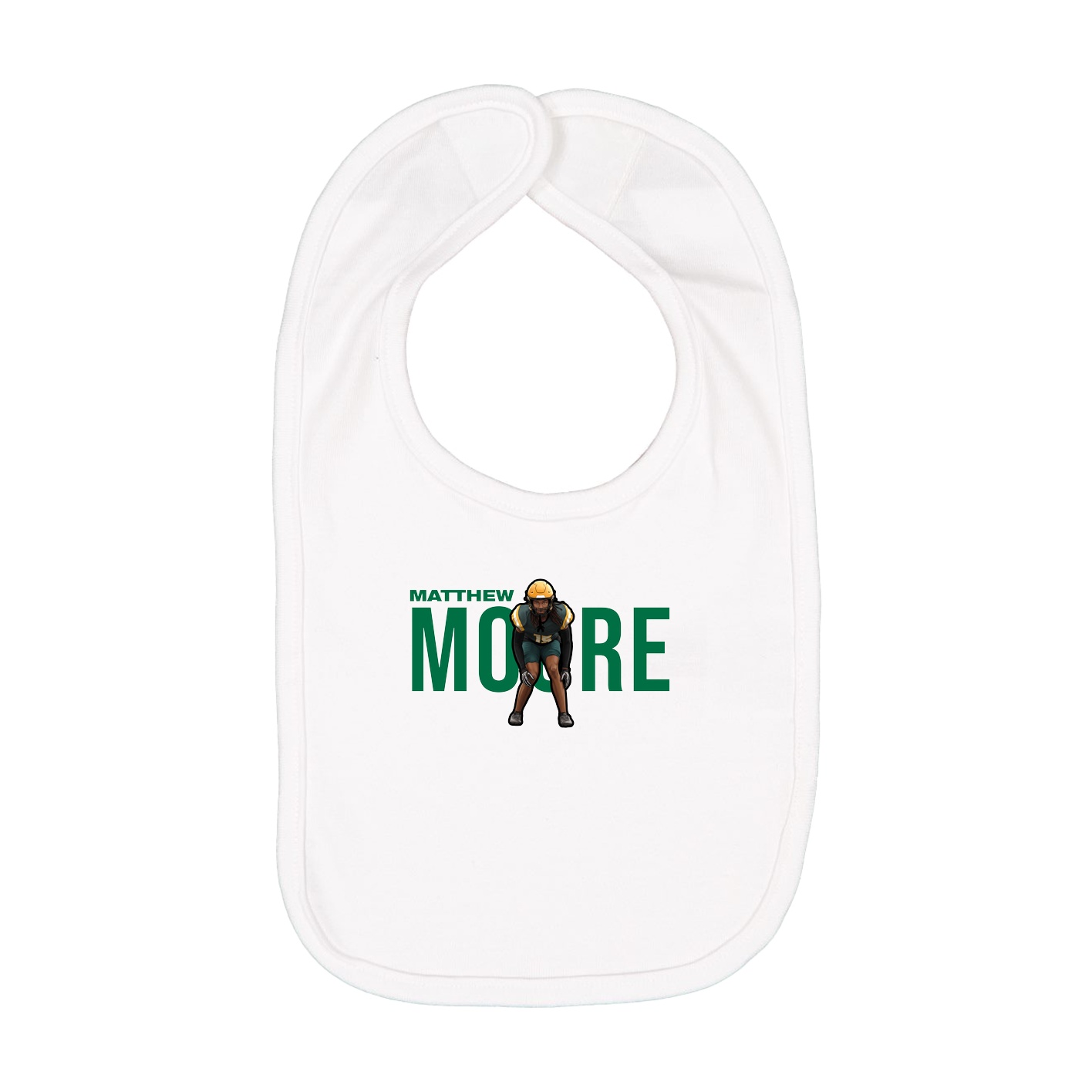 Infant Bib — Player Name in White