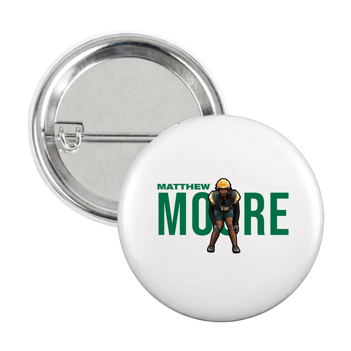 Game Day Button — Player Name in White