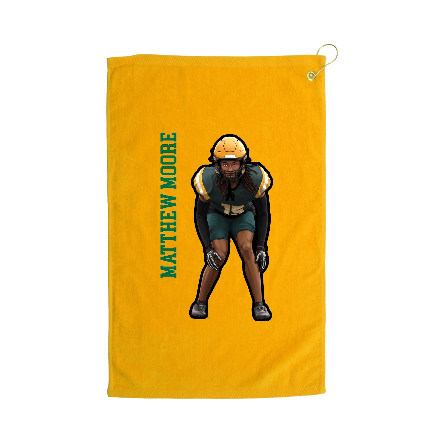 Golf Towel — Name Vertical in Gold