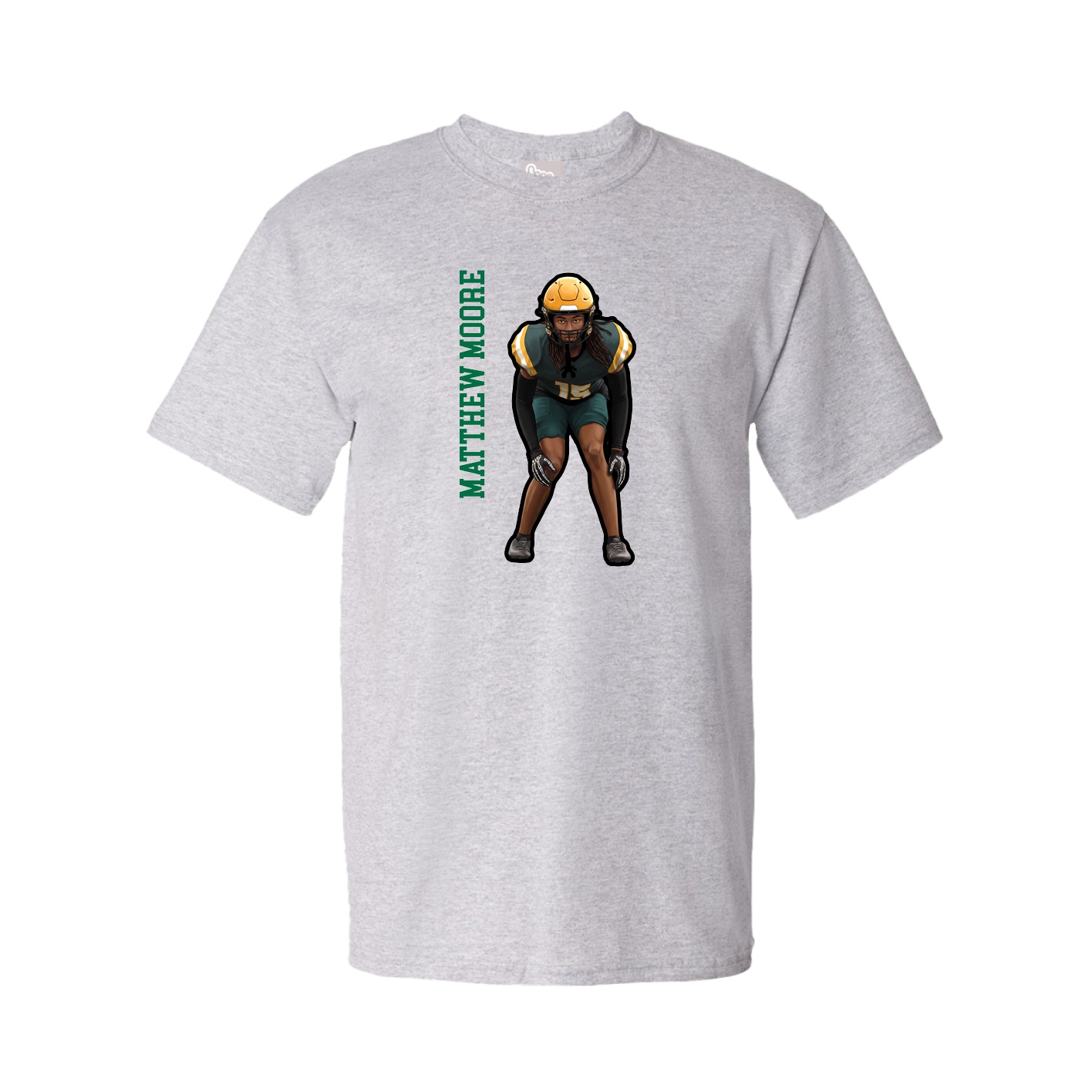 Tee — Name Vertical in Grey