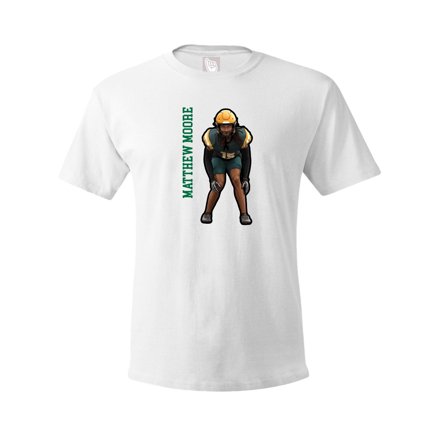 Youth Tee — Name Vertical in White