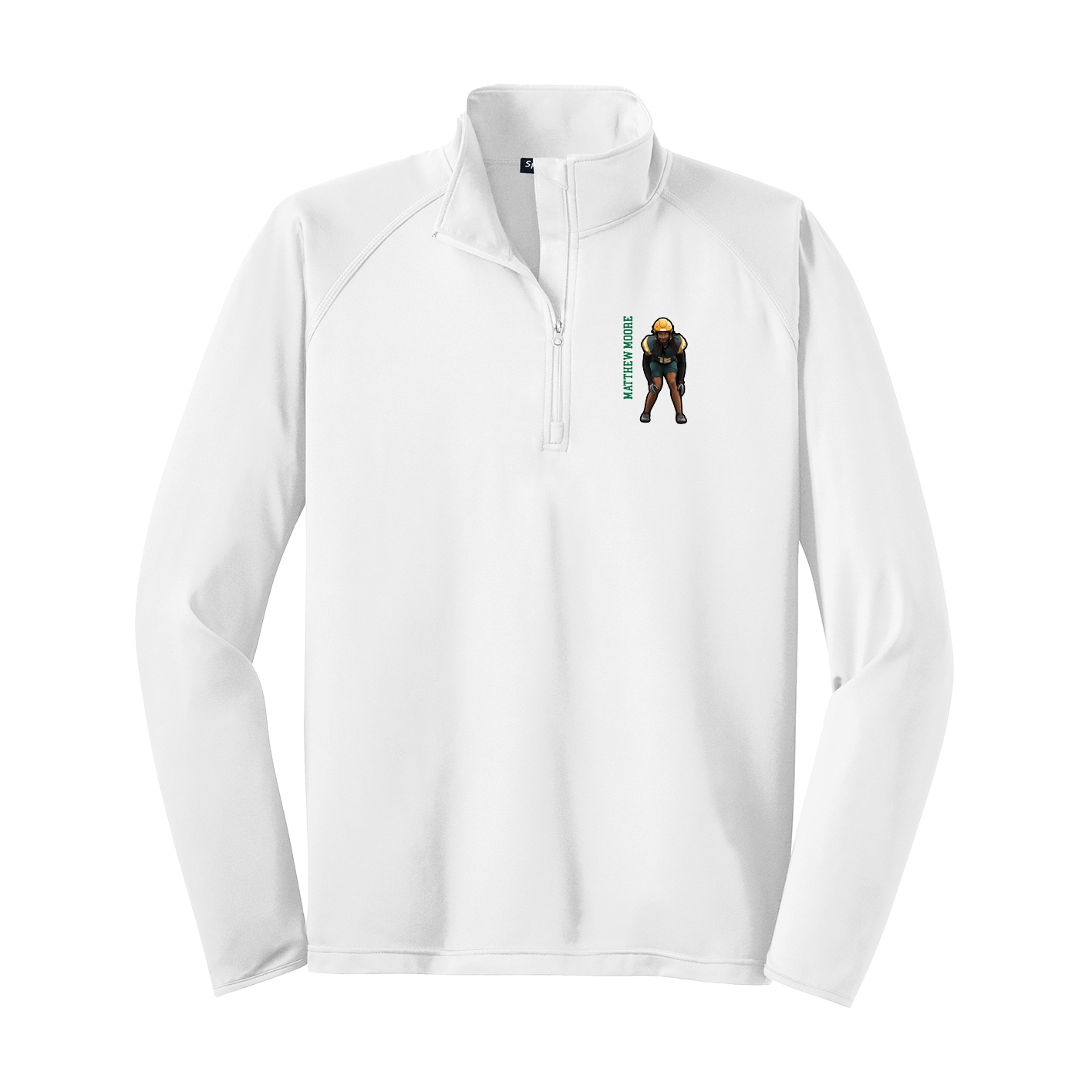 Q-Zip Pullover — Name Vertical in White