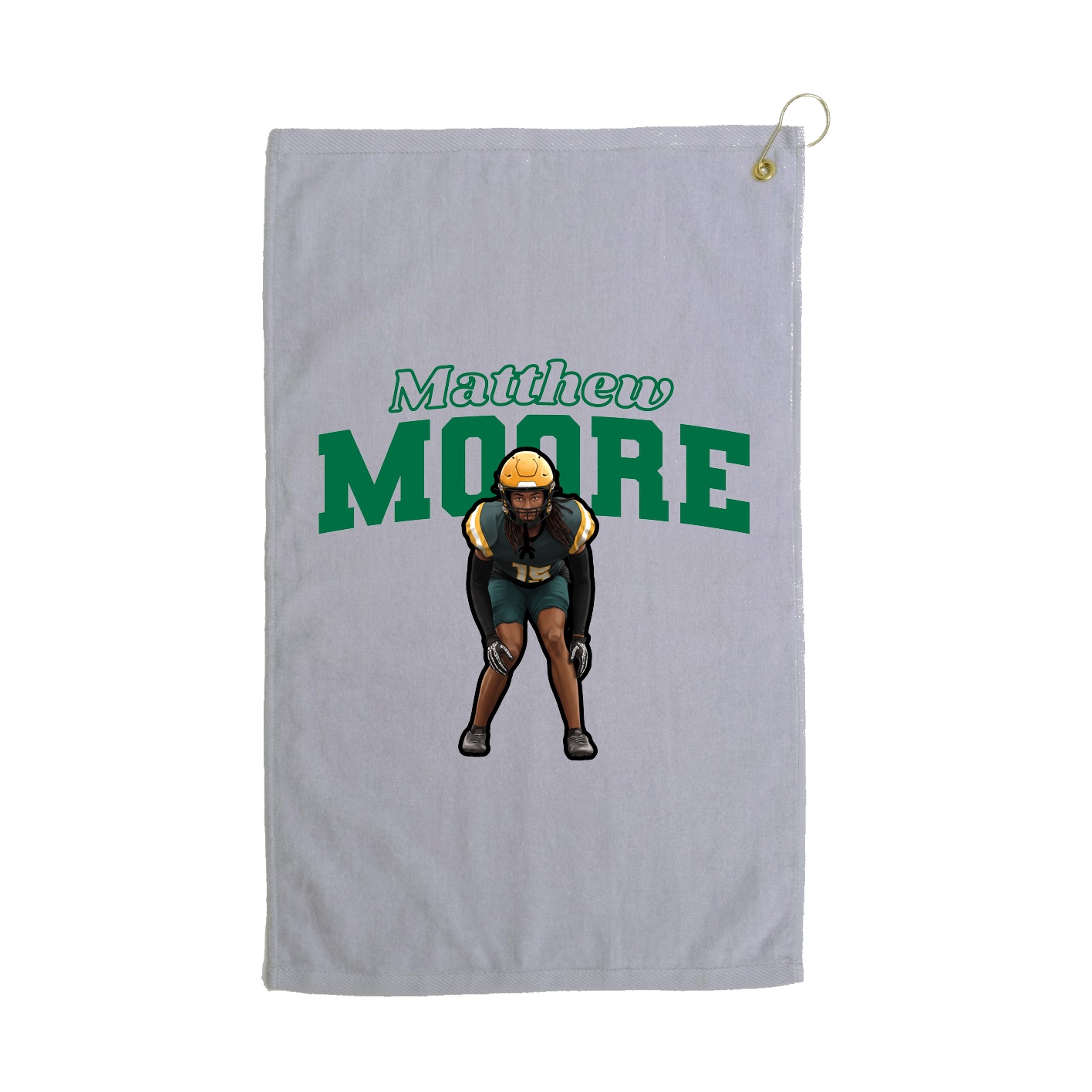 Golf Towel — Name Arch in Grey