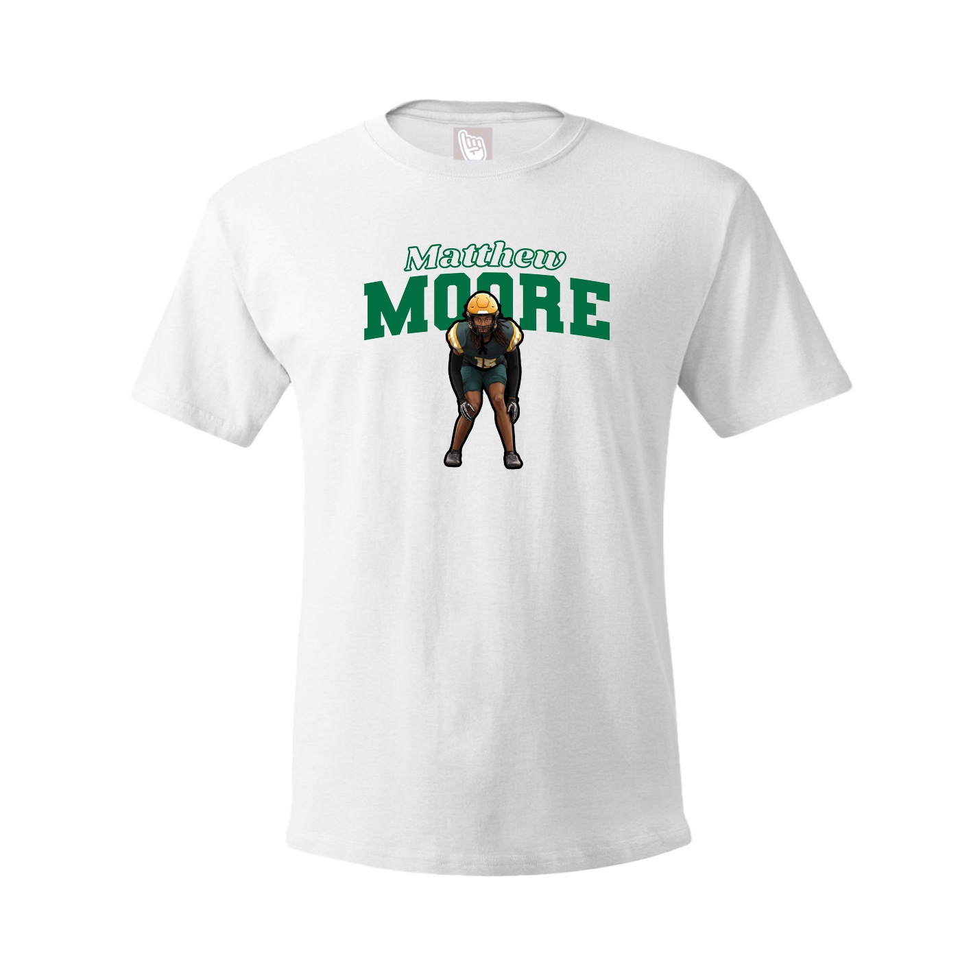 Youth Tee — Name Arch in White