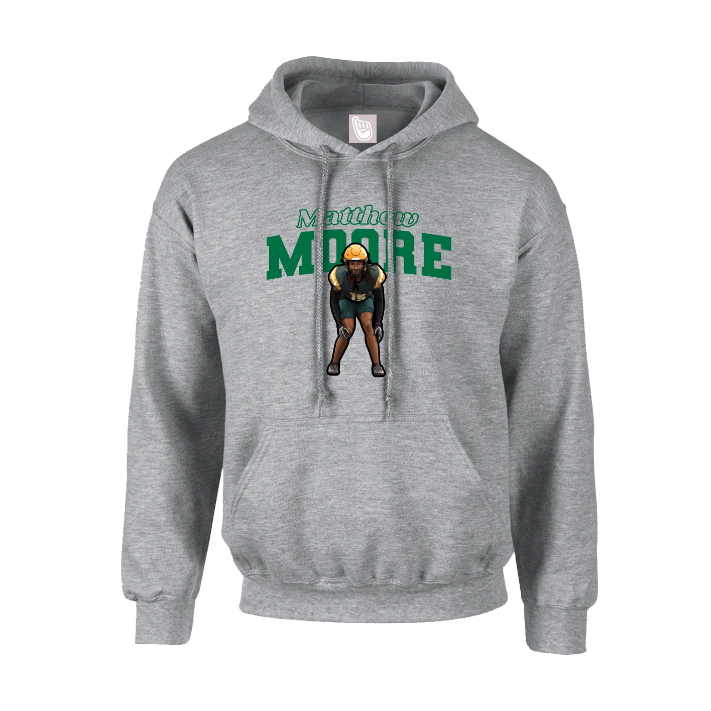Hoodie — Name Arch in Grey
