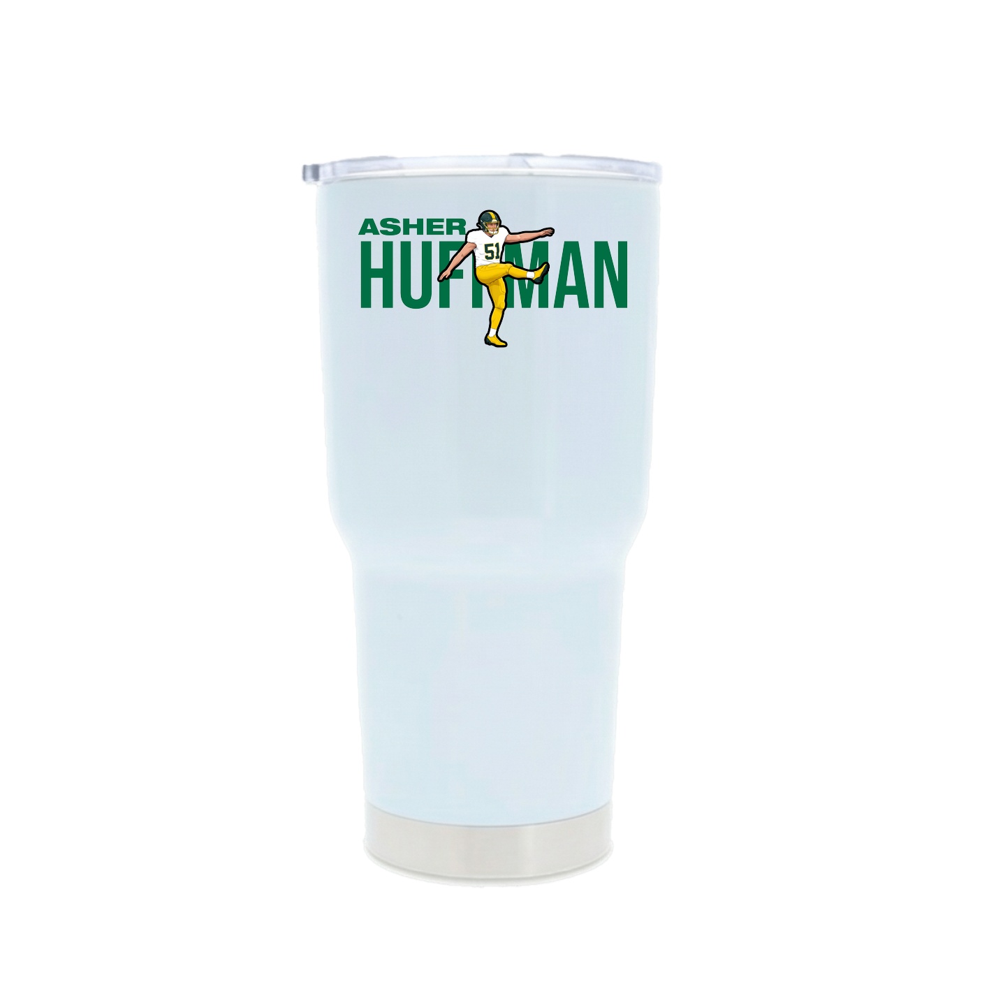 30oz Stainless Steel Tumbler — Player Name in White