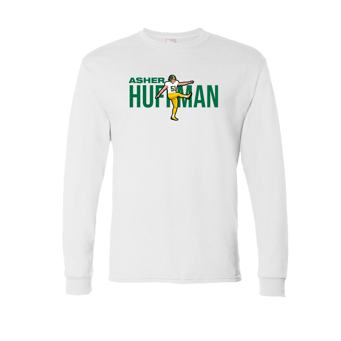 Long Sleeve Tee — Player Name in White