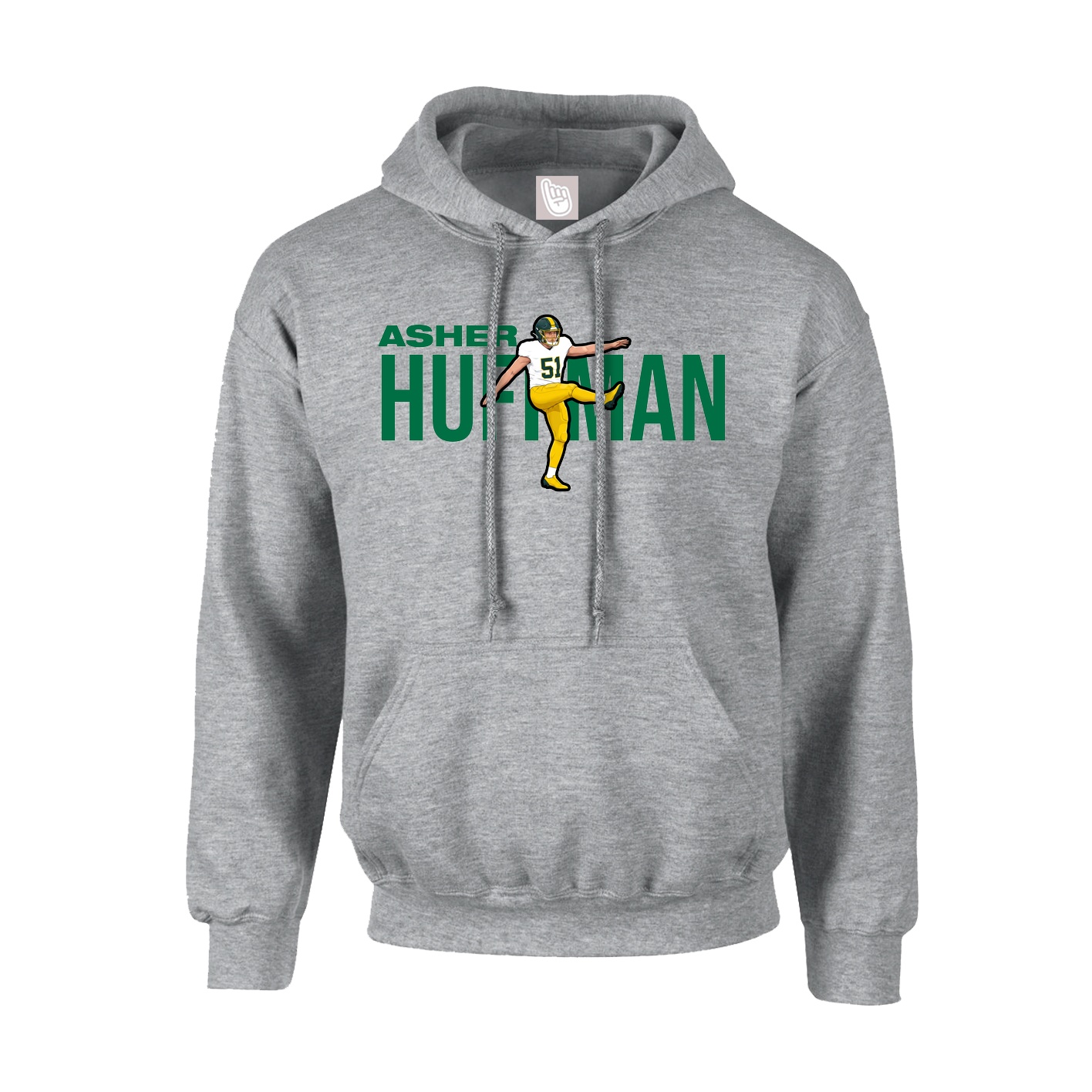 Hoodie — Player Name in Grey