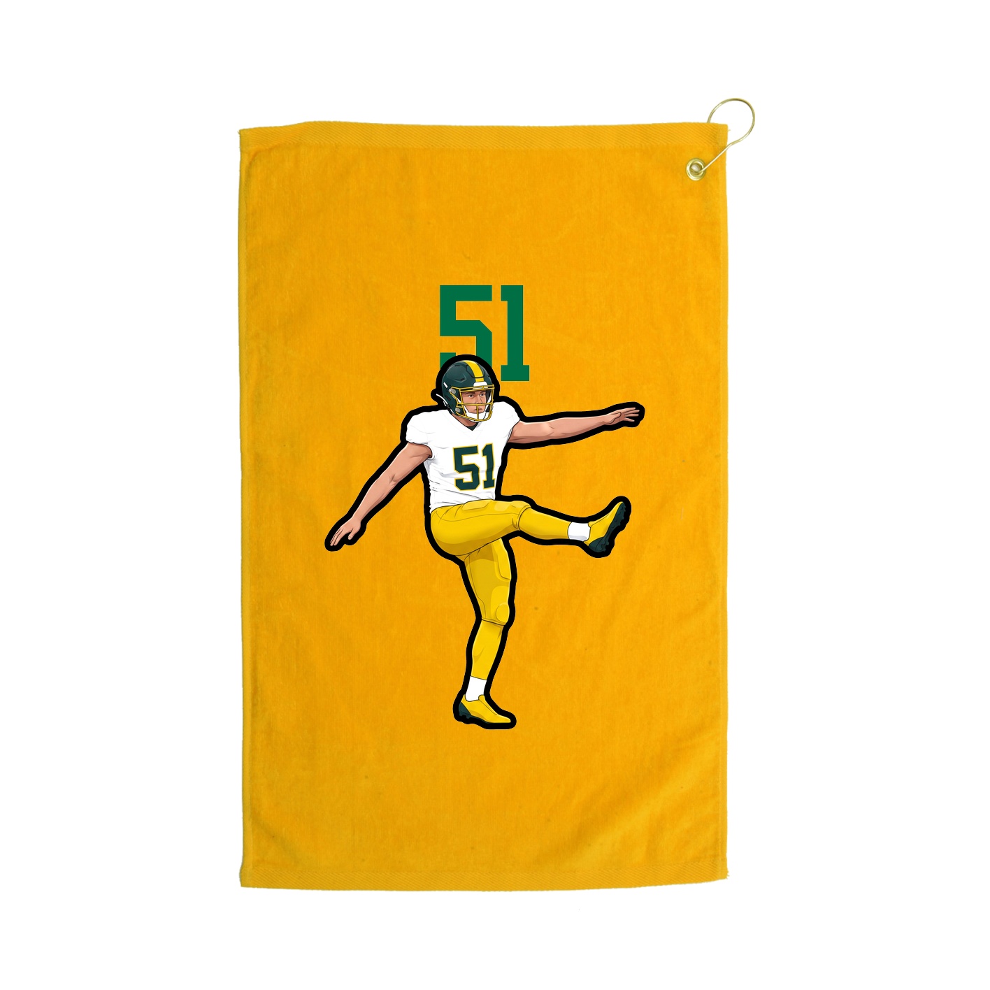 Golf Towel — Number Top in Gold