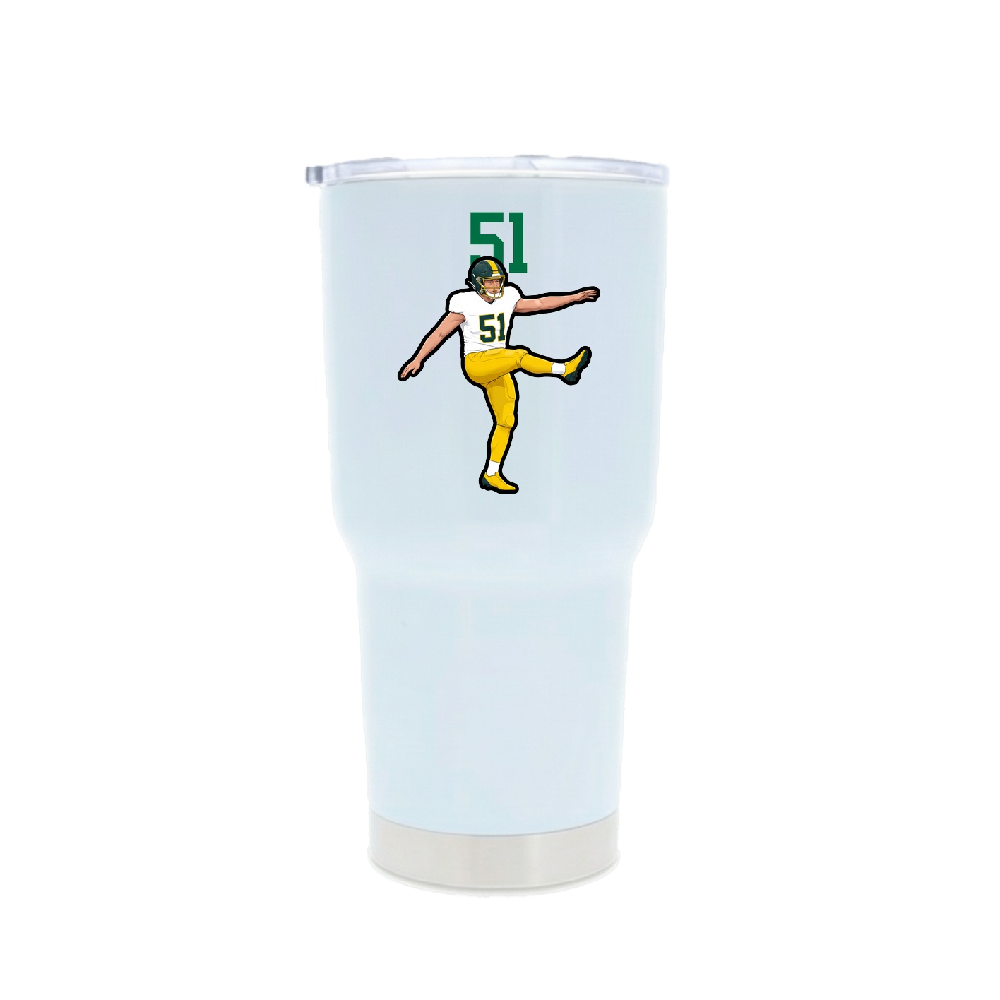 30oz Stainless Steel Tumbler — Number Top in White