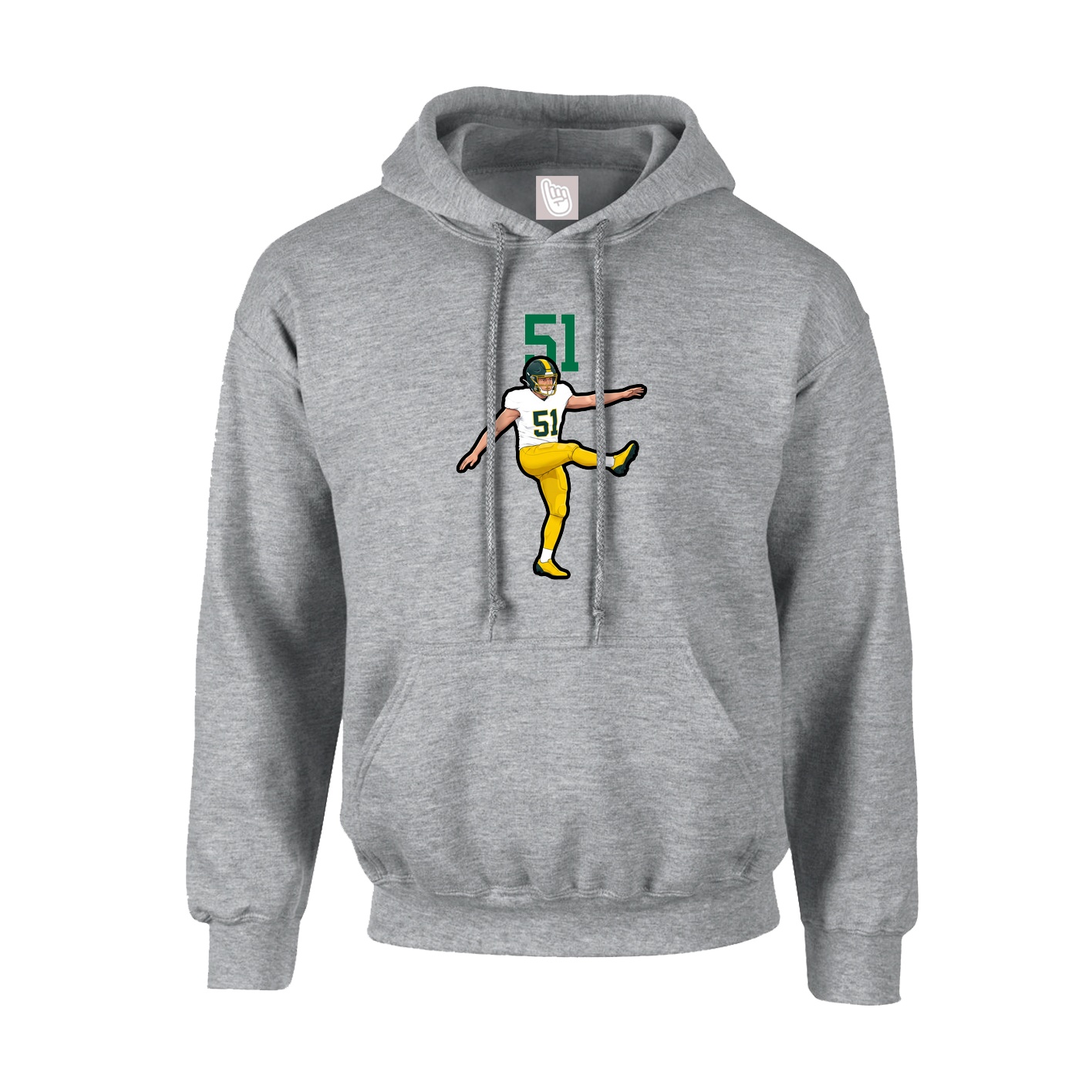 Youth Hoodie — Number Top in Grey