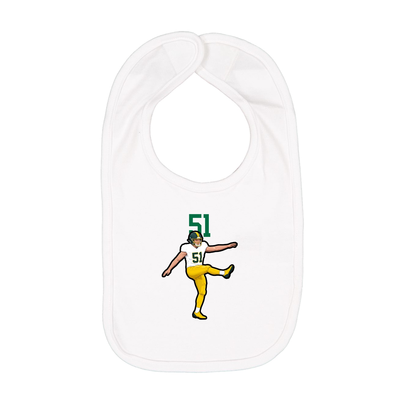 Infant Bib — Number Top in White
