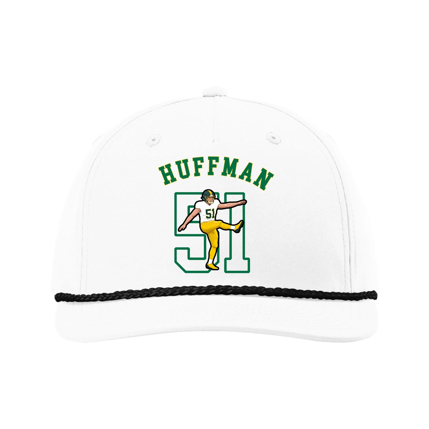 Five-Panel Classic Rope Cap — Shirsey Arch in White