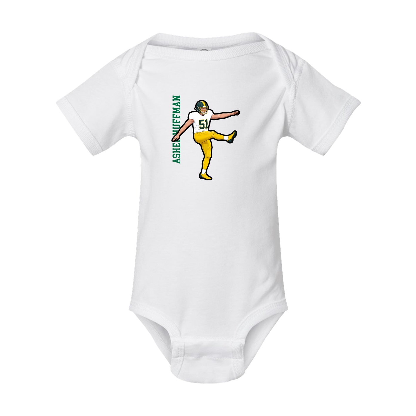 Baby Onesie — Name Vertical in White