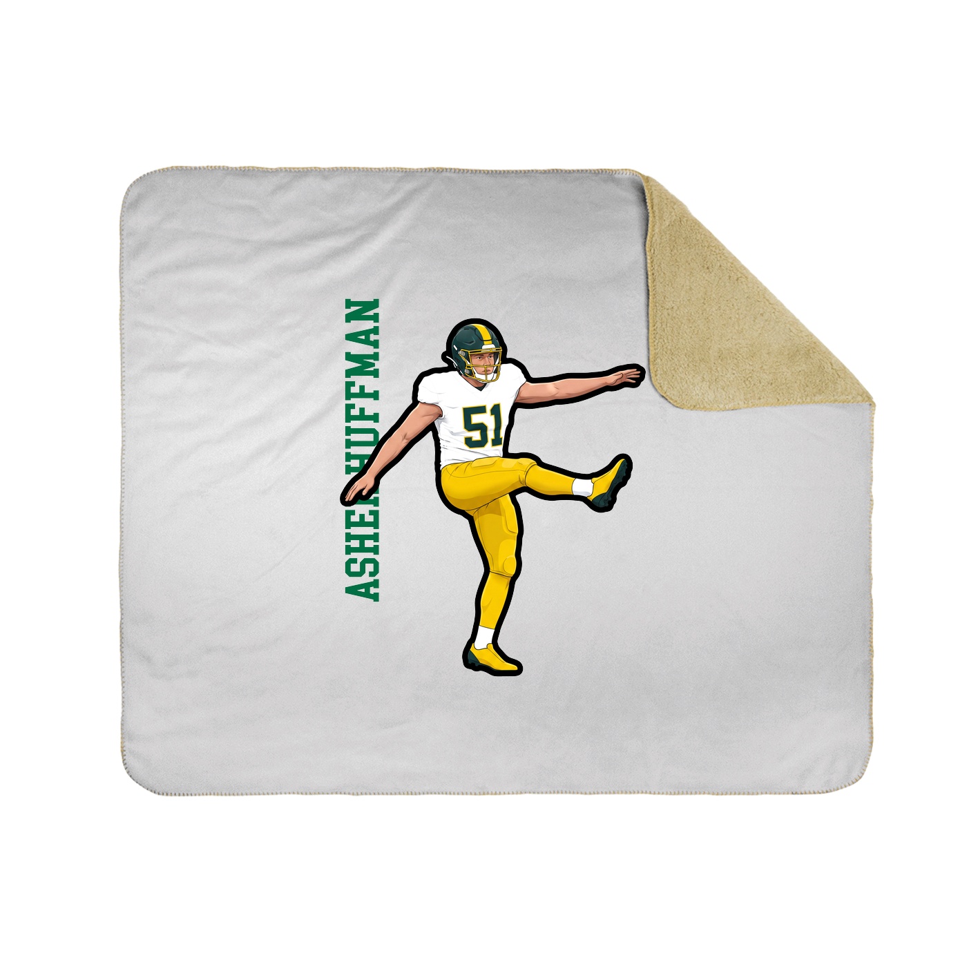 Throw Blanket — Name Vertical in White