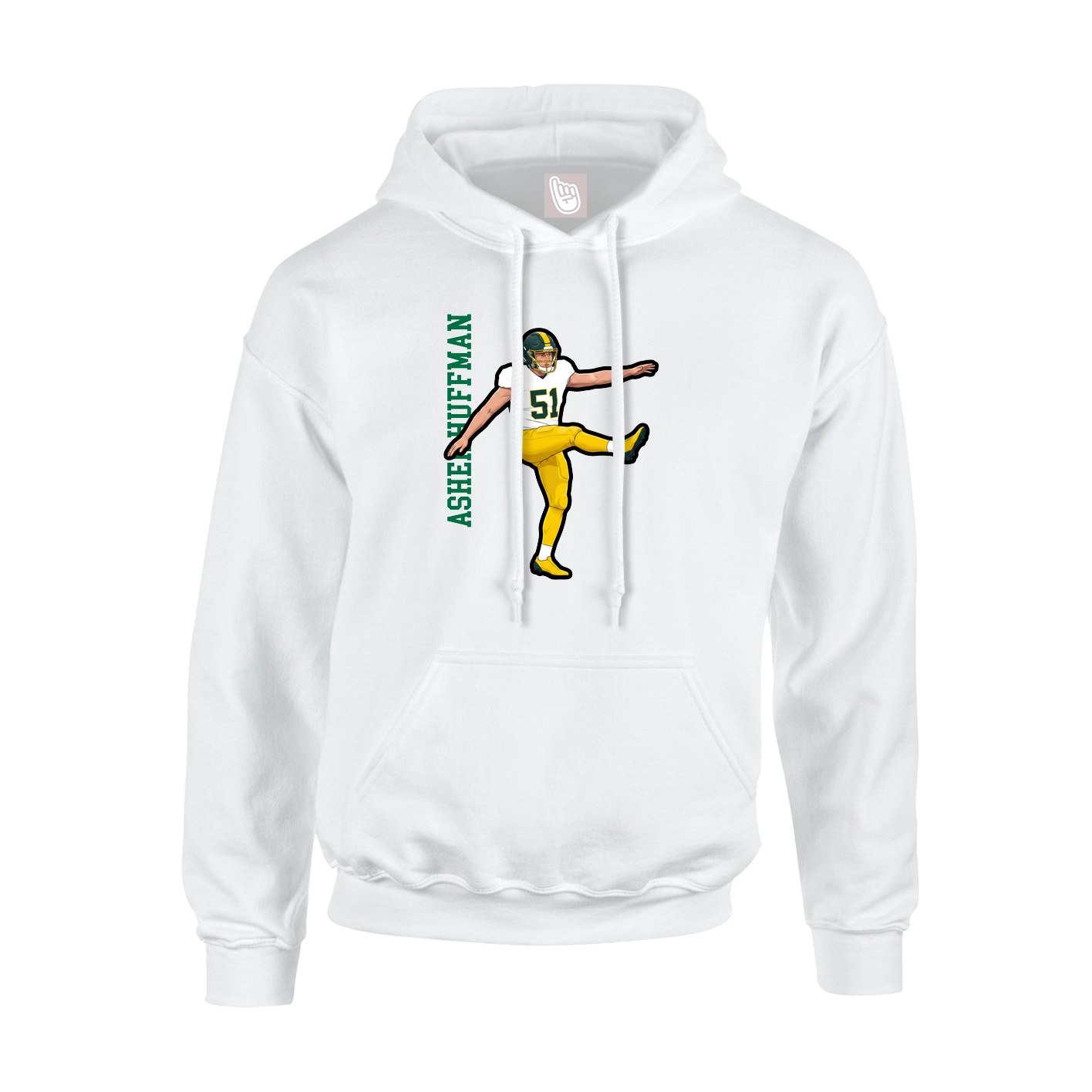 Hoodie — Name Vertical in White