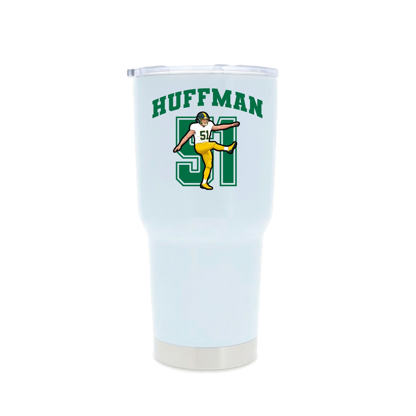 30oz Stainless Steel Tumbler — Number in White