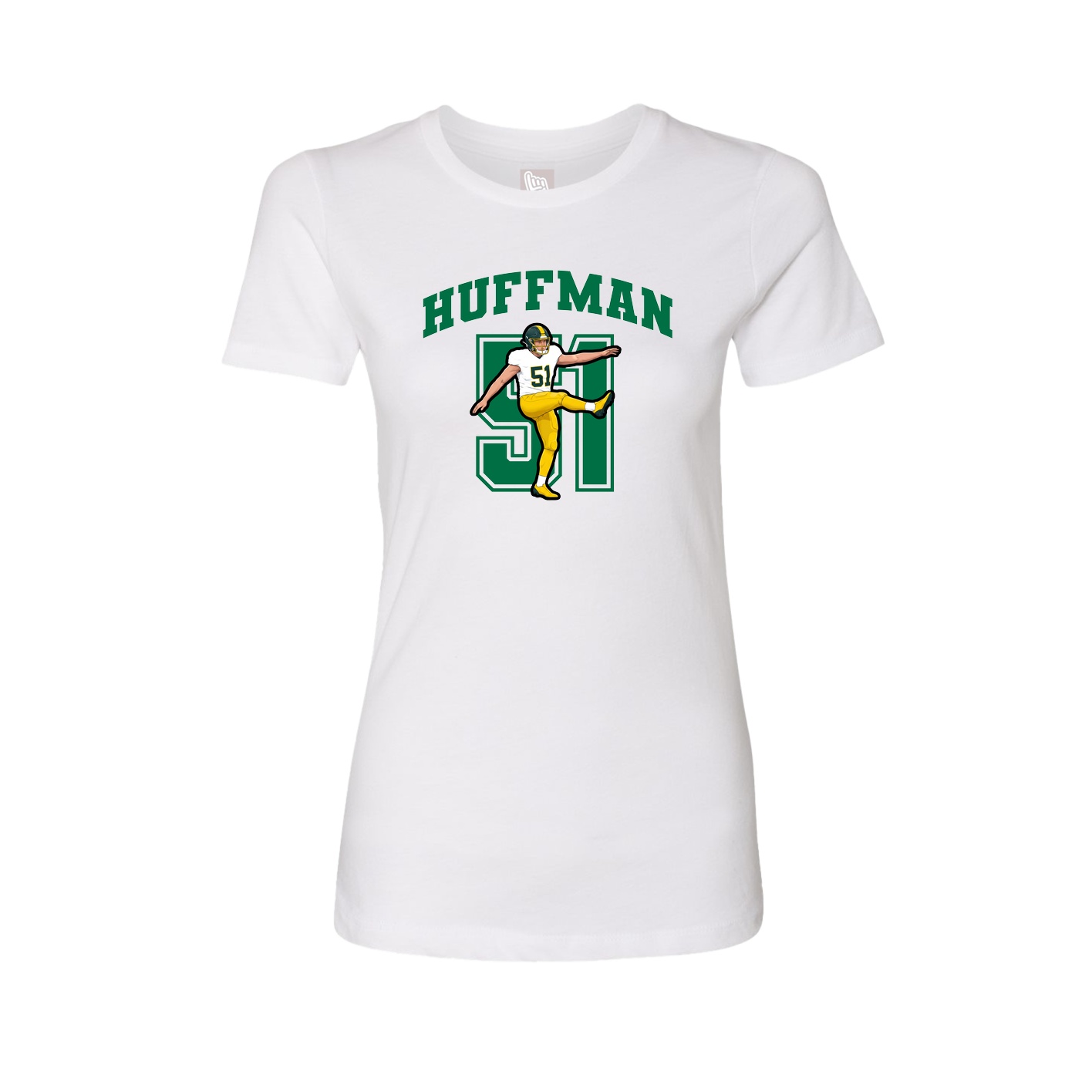 Fitted Women's Tee — Number in White