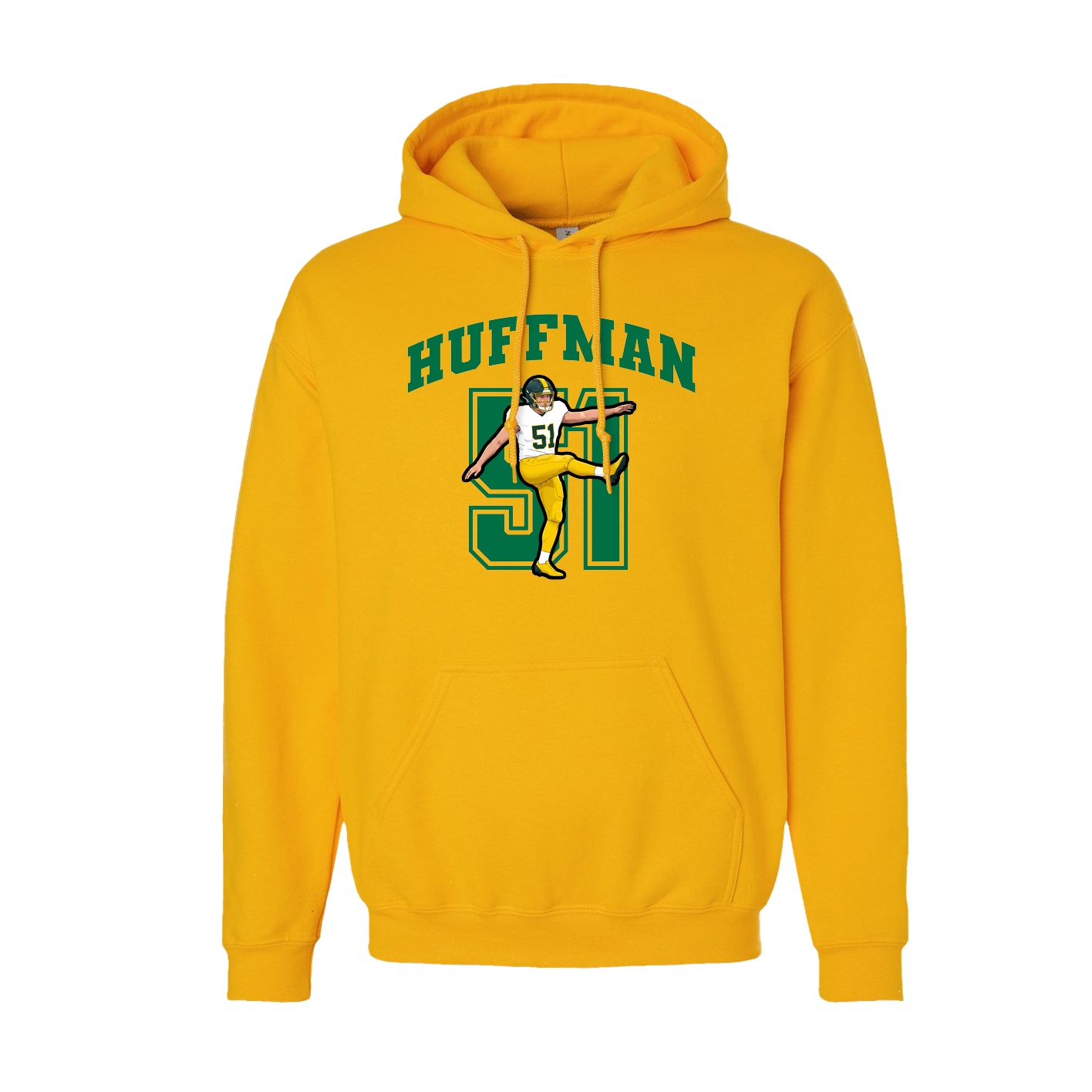 Youth Hoodie — Number in Gold