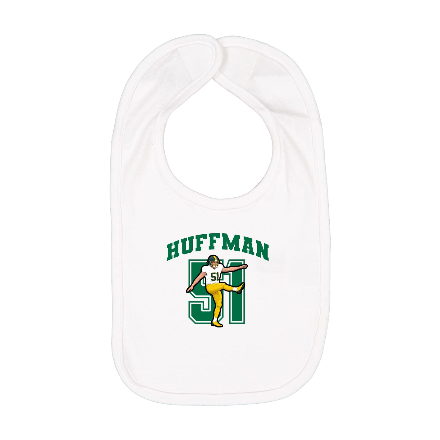 Infant Bib — Number in White